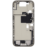 Mid-Frame Housing W/ Charging Port Flex & Small Parts For iPhone 16 Pro (EU / Global Version) (Used OEM Pull: Grade A) (Natural Titanium)
