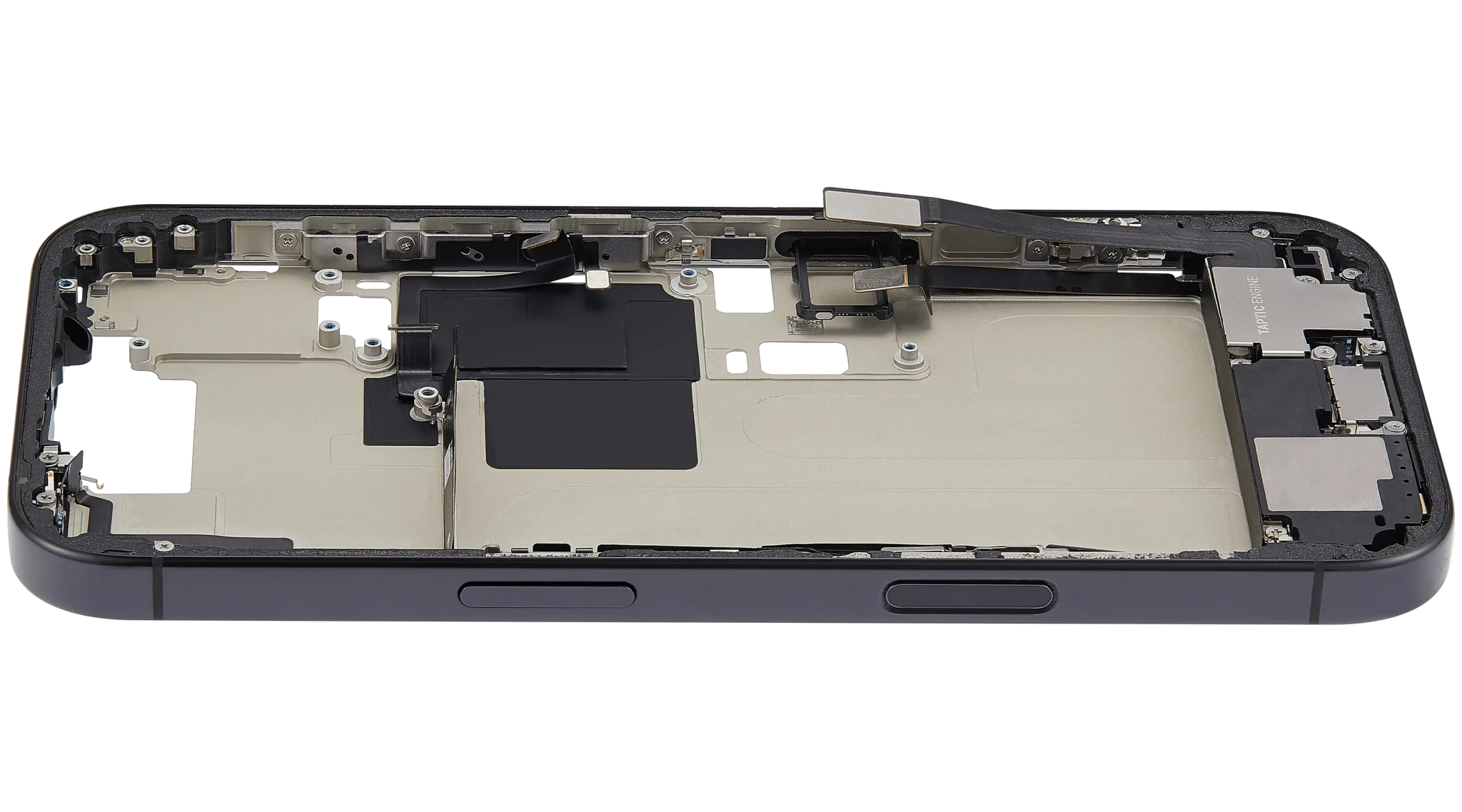 Mid-Frame Housing W/ Charging Port Flex & Small Parts For iPhone 16 Pro (EU / Global Version) (Pull) (Black Titanium)
