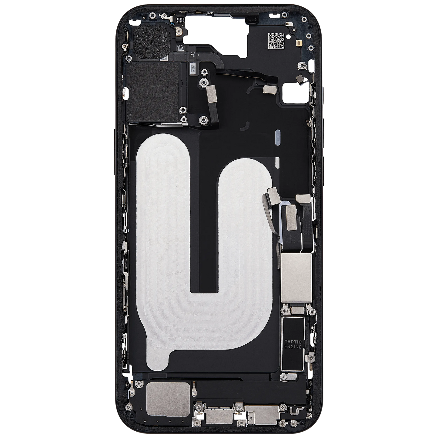 Mid-Frame Housing W/ Charging Port Flex & Small Parts For iPhone 16 Plus (US Version) (Pull) (Black)