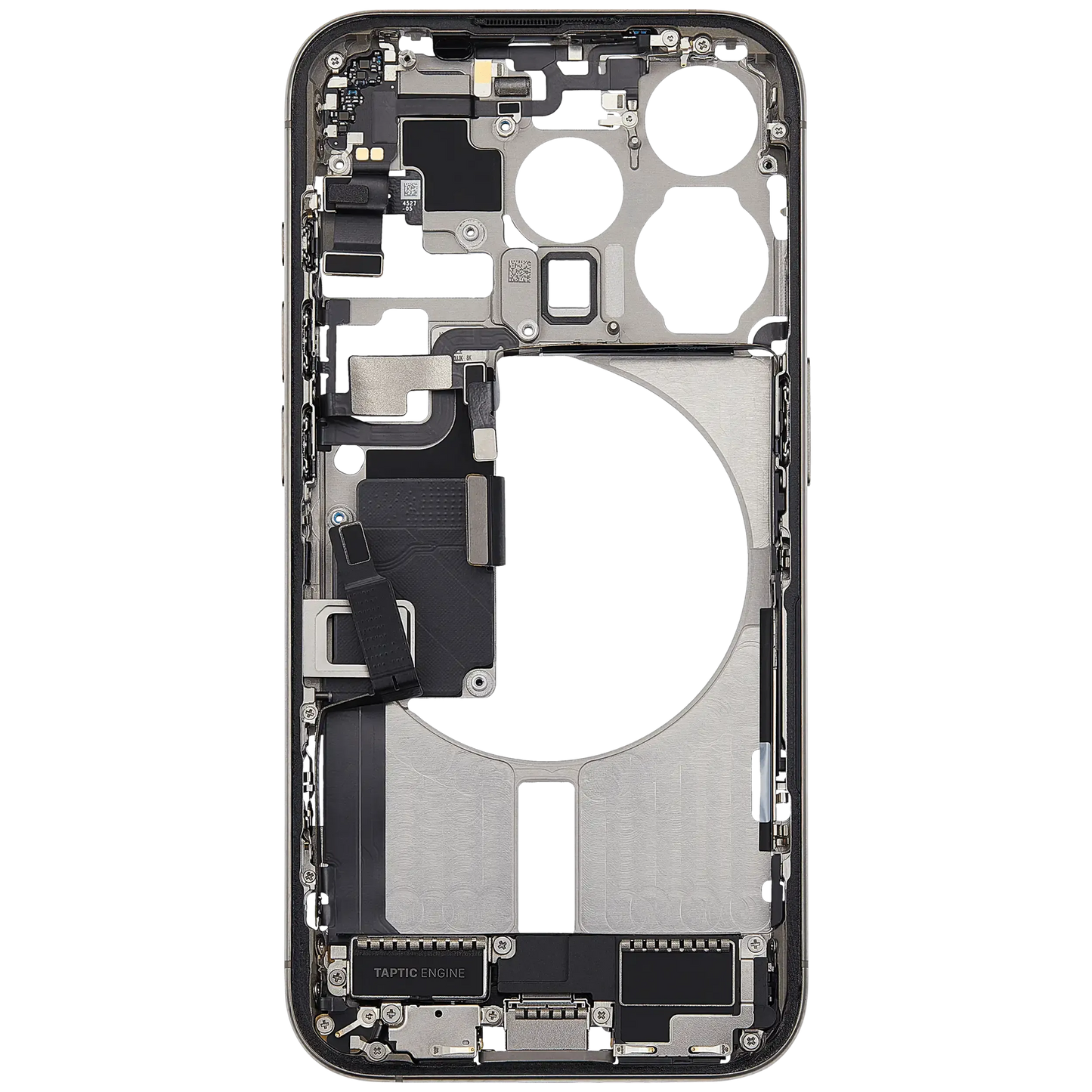 Mid-Frame Housing W/ Charging Port Flex & Small Parts For iPhone 15 Pro (EU / Global Version) (Pull) (Natural Titanium)
