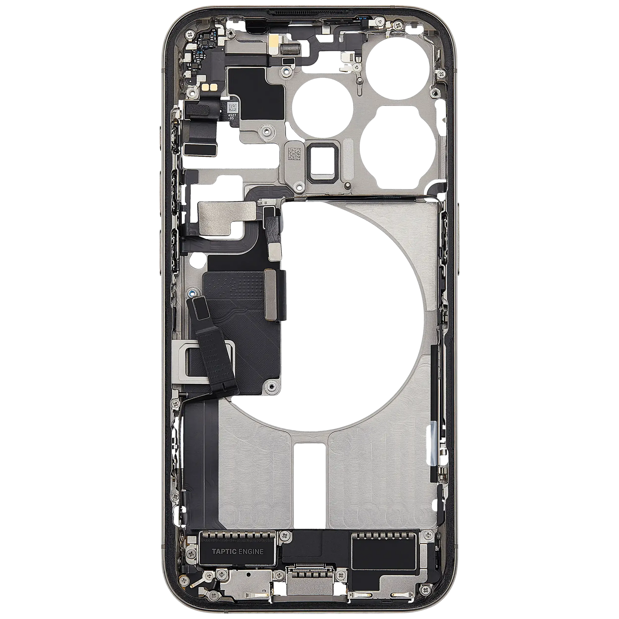 Mid-Frame Housing W/ Charging Port Flex & Small Parts For iPhone 15 Pro (EU / Global Version) (Pull) (Natural Titanium)