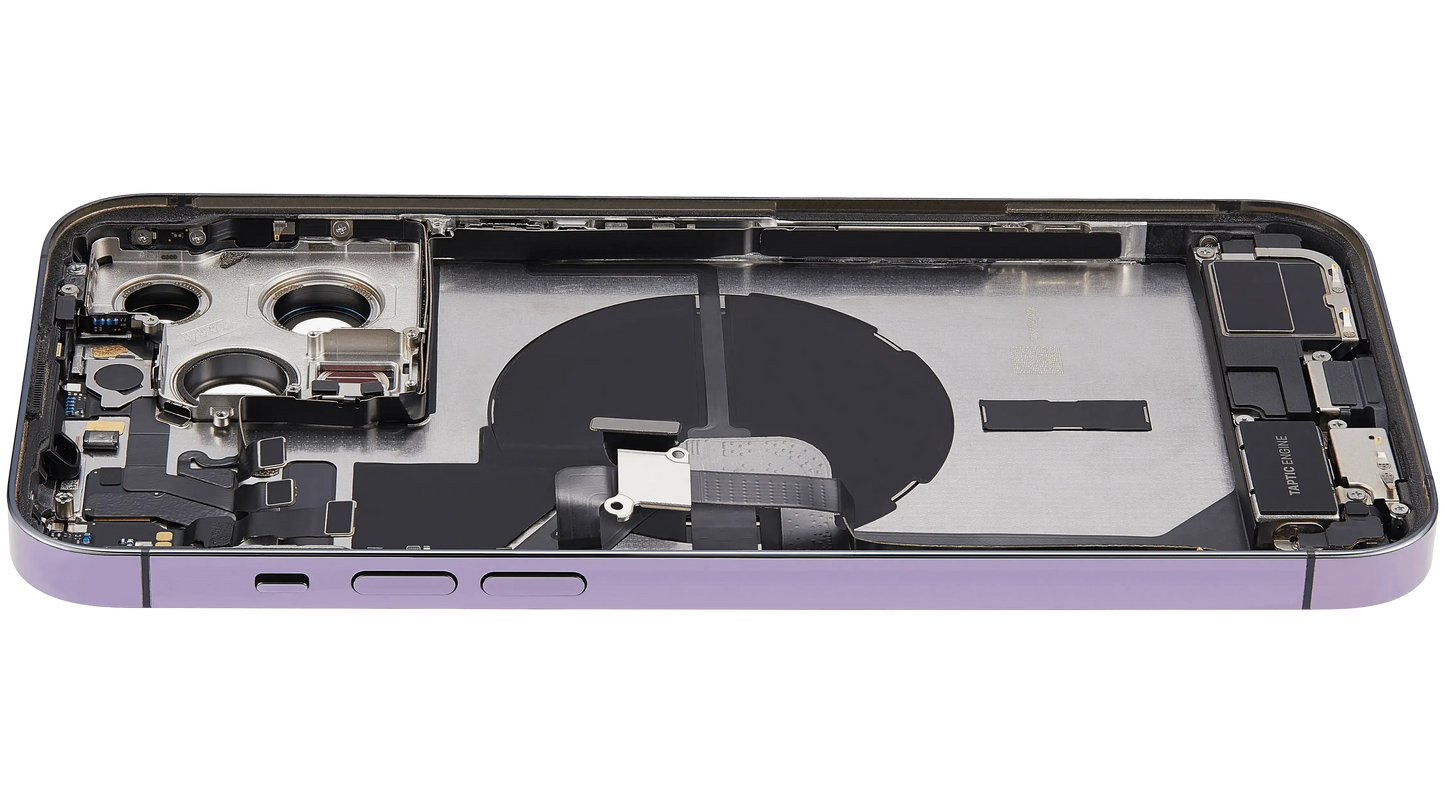 Back Housing W/ Charging Port Flex & Small Parts For iPhone 14 Pro Max (US Version) (Pull) (Deep Purple)