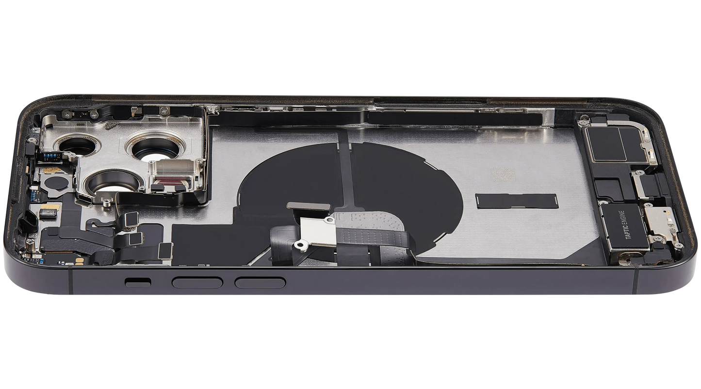 Back Housing W/ Charging Port Flex & Small Parts For iPhone 14 Pro Max (US Version) (Pull) (Space Black)