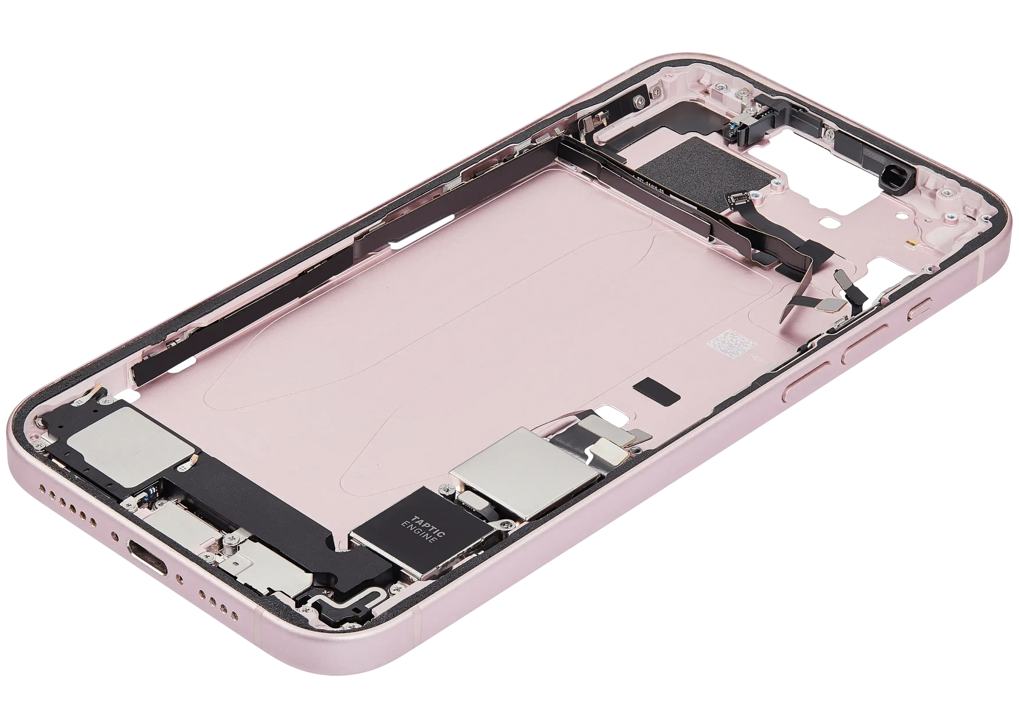 Mid-Frame Housing W/ Charging Port Flex & Small Parts For iPhone 15 Plus (US Version) (Pull) (Pink)