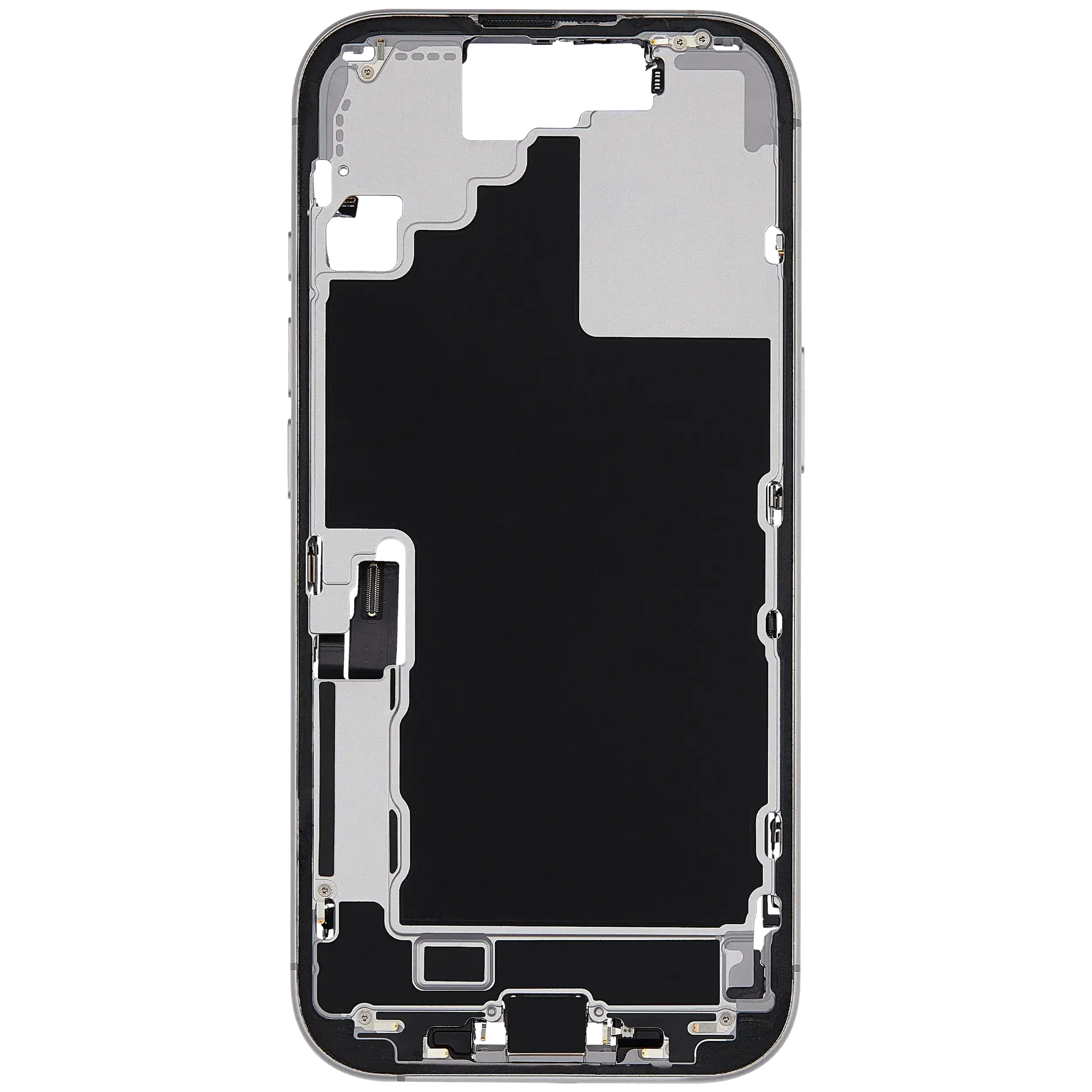 Mid-Frame Housing W/ Charging Port Flex & Small Parts For iPhone 17 (EU / Global Version) (Pull) (White)