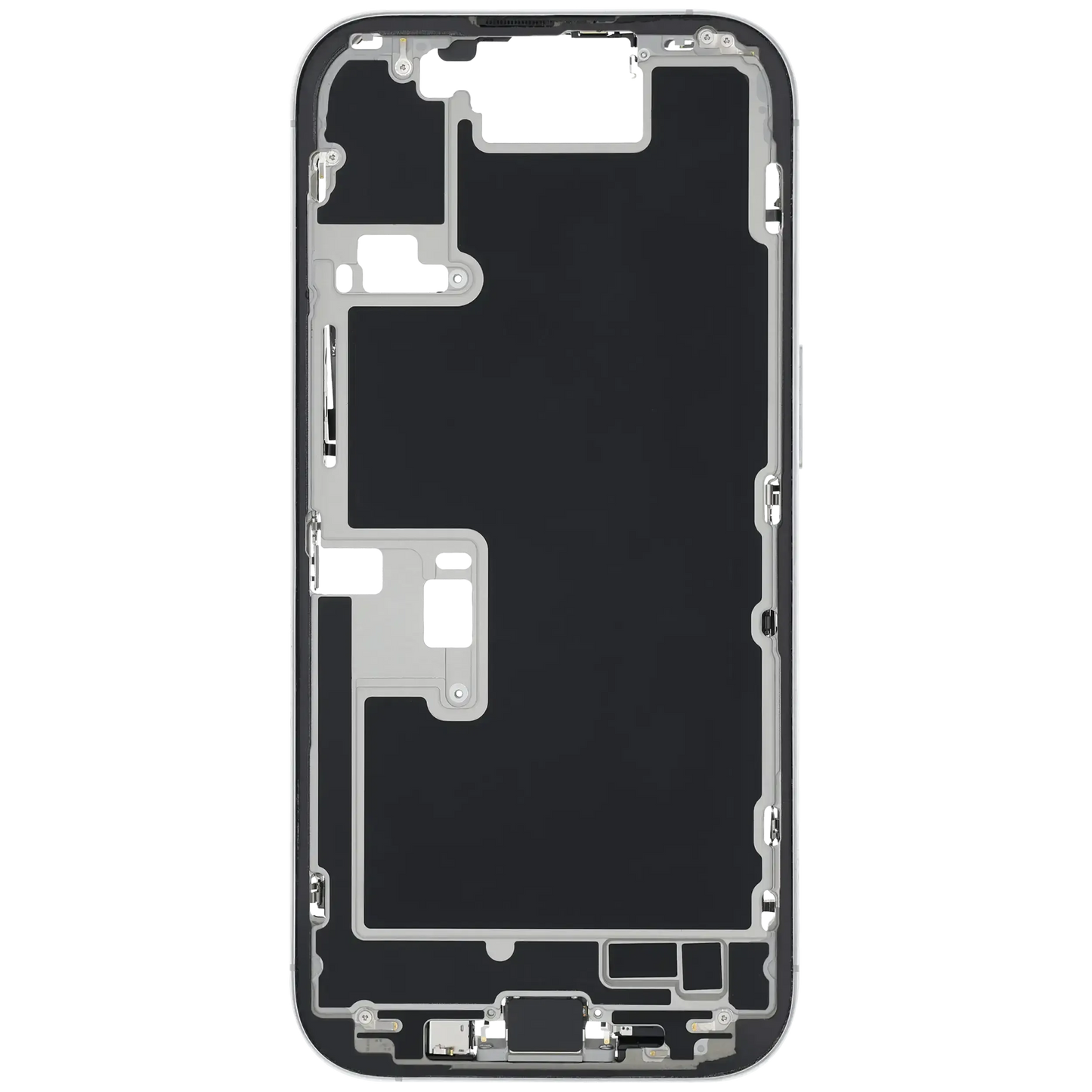 Mid-Frame Housing W/ Charging Port Flex & Small Parts For iPhone 16 Pro (EU / Global Version) (Pull) (White Titanium)