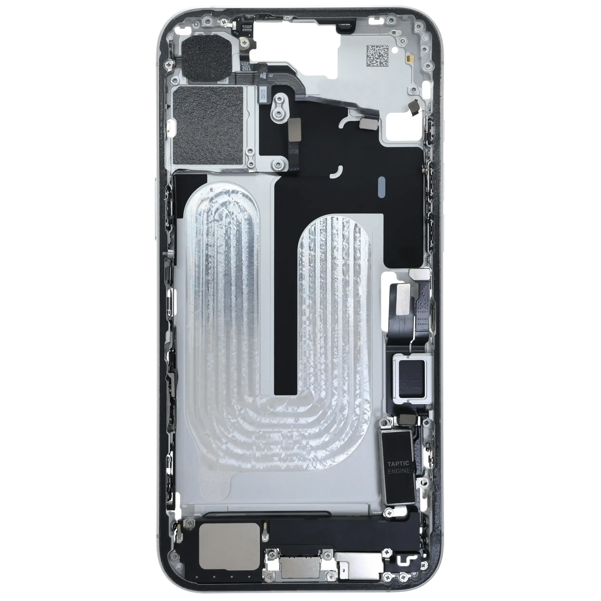 Mid-Frame Housing W/ Charging Port Flex & Small Parts For iPhone 16 Plus (EU / Global Version) (Pull) (White)