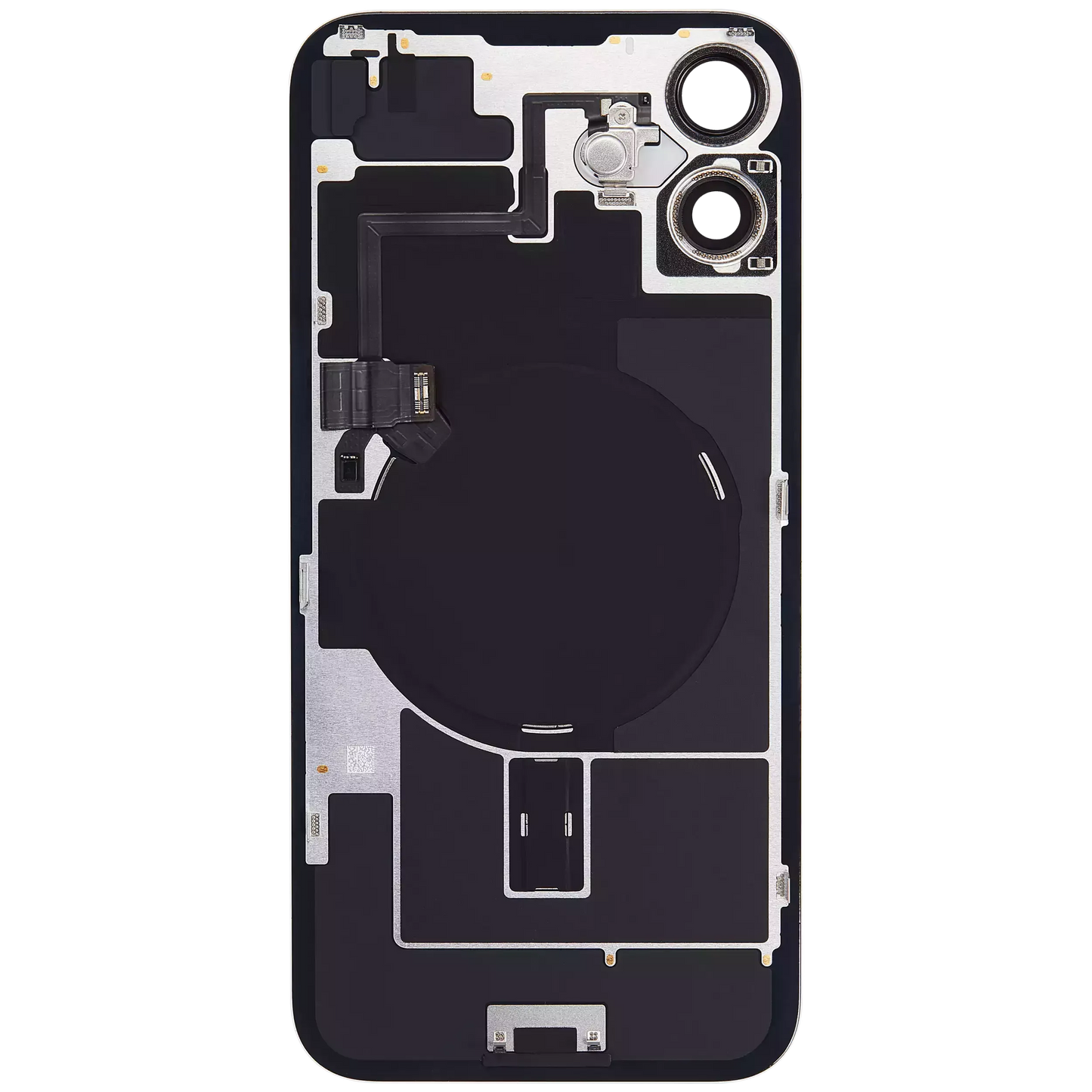 Back Glass w/ MagSafe Magnet & NFC & Flashlight Flex For iPhone 16 Plus (Pull) (White)