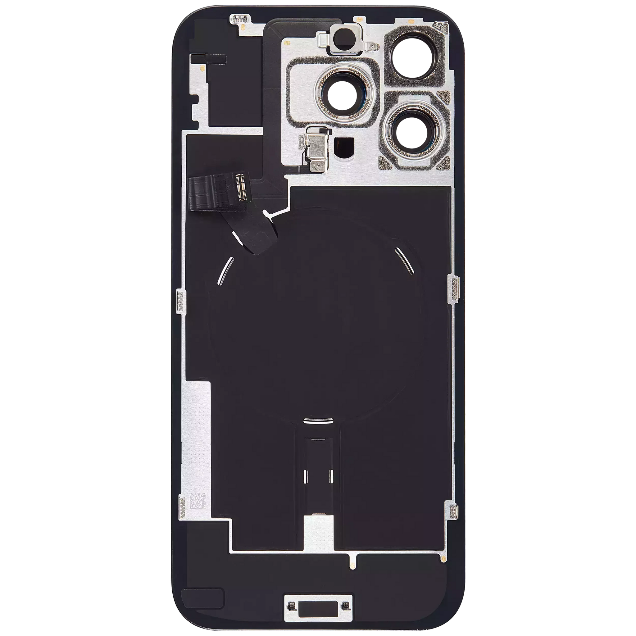 Back Glass w/ MagSafe Magnet & NFC & Flashlight Flex For iPhone 16 Pro Max (Used OEM Pull: Grade A) (Black Titanium)