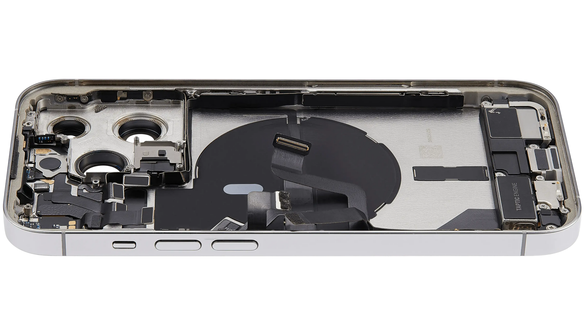 Back Housing W/ Charging Port Flex & Small Parts For iPhone 14 Pro (US Version) (Pull) (Silver)