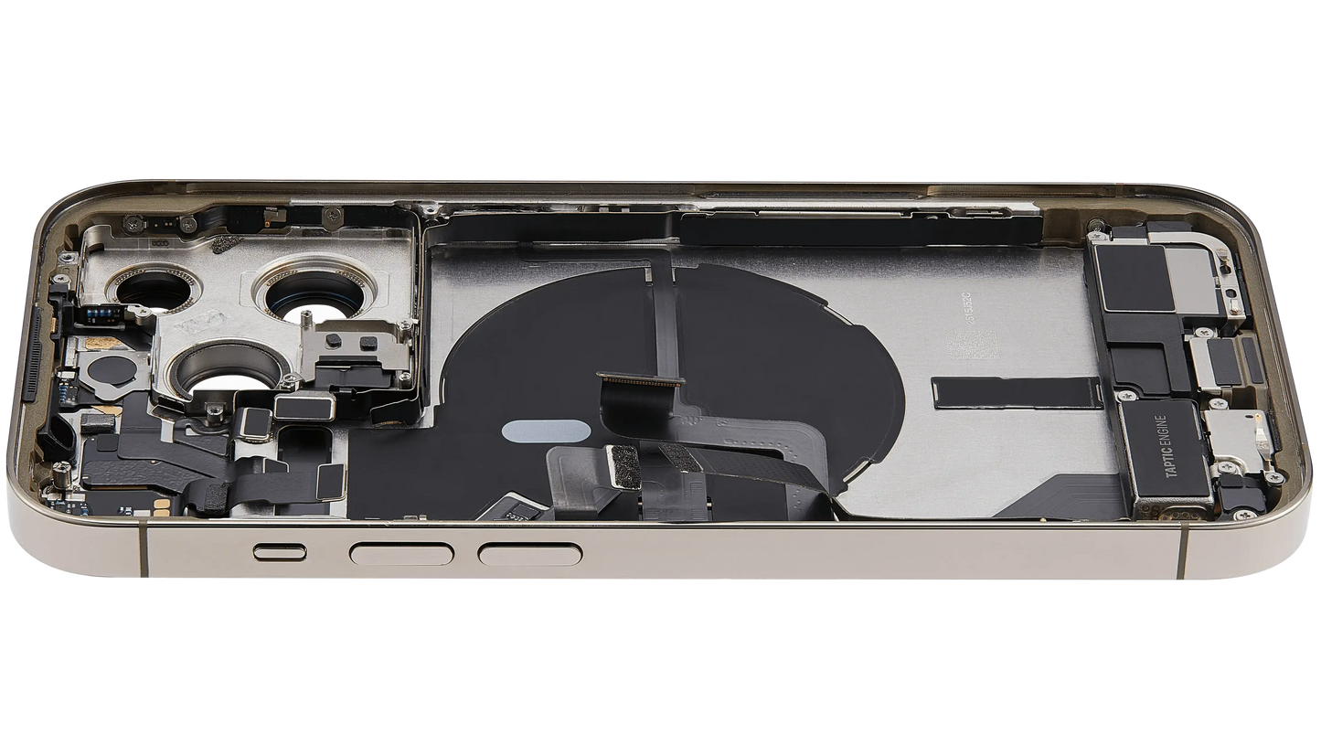 Back Housing W/ Charging Port Flex & Small Parts For iPhone 14 Pro (US Version) (Pull) (Gold)