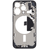 Mid-Frame Housing W/ Charging Port Flex & Small Parts For iPhone 15 Pro (US Version) (Pull) (Blue Titanium)