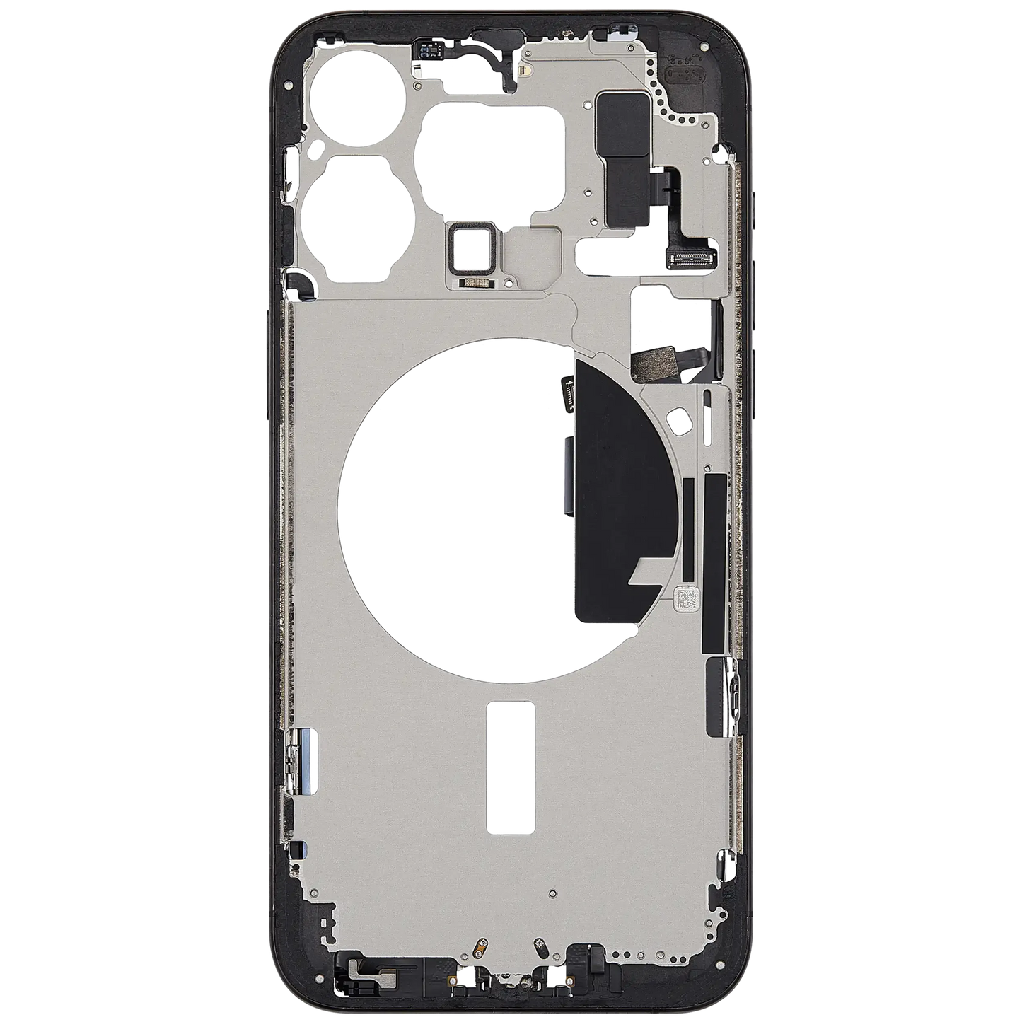 Mid-Frame Housing W/ Charging Port Flex & Small Parts For iPhone 15 Pro Max (EU / Global Version) (Pull) (Black Titanium)