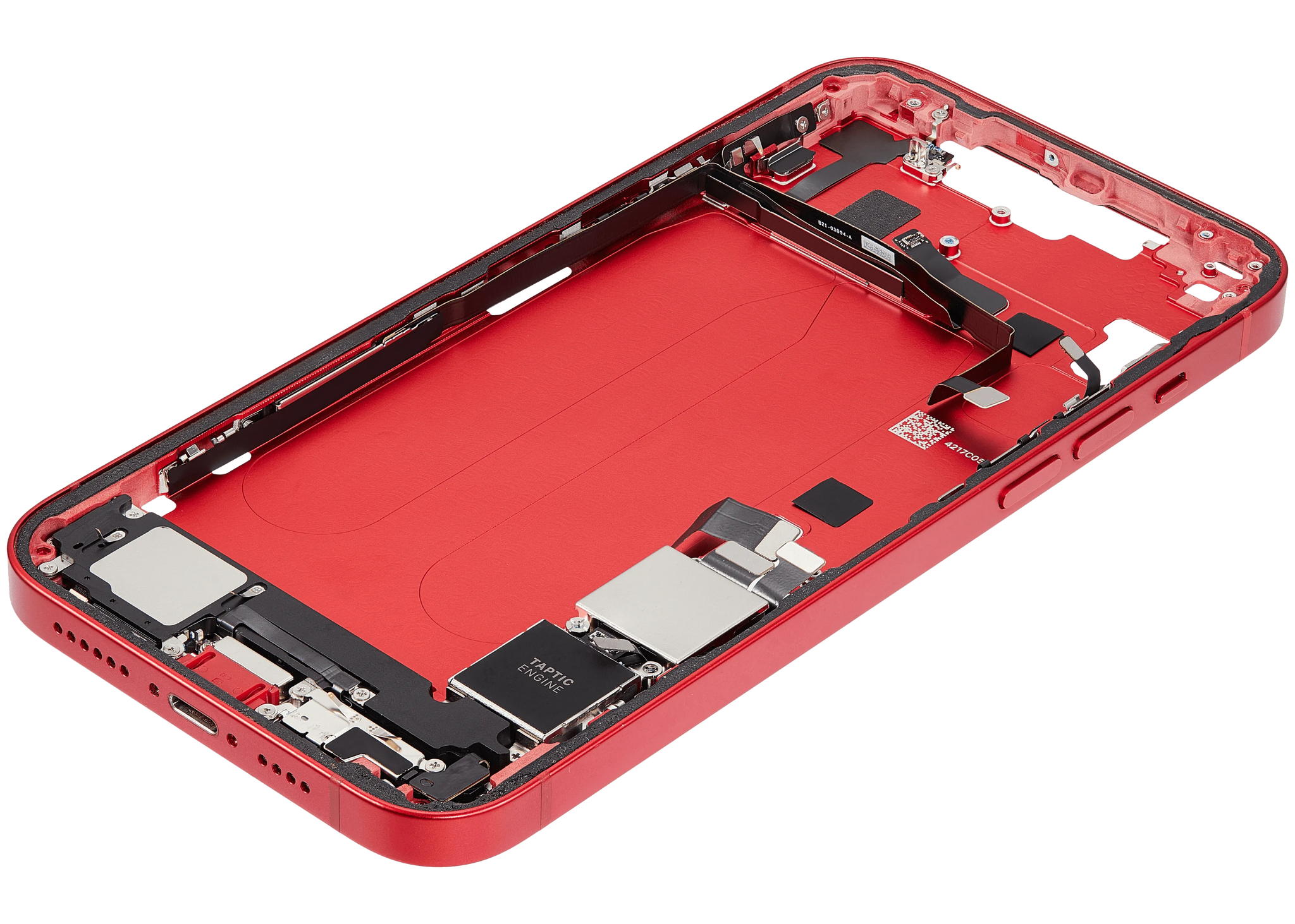 Mid-Frame Housing W/ Charging Port Flex & Small Parts For iPhone 14 Plus (US Version) (Pull) (Red)