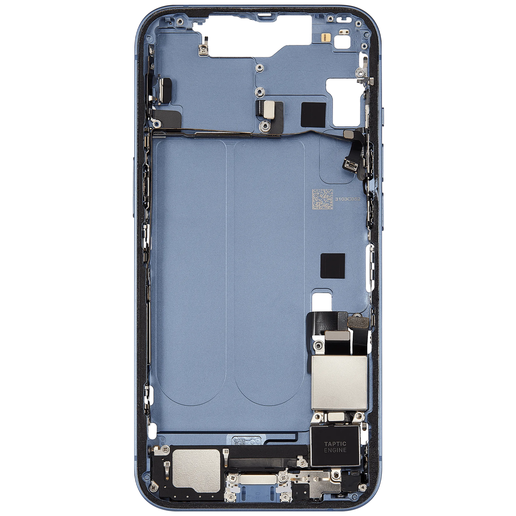 Mid-Frame Housing W/ Charging Port Flex & Small Parts For iPhone 14 (US Version) (Pull) (Blue)