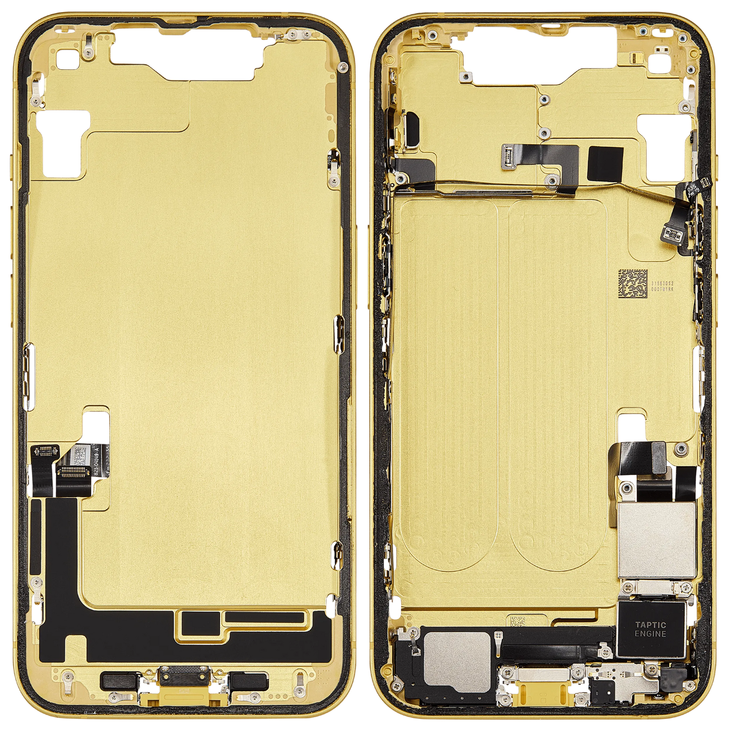 Mid-Frame Housing W/ Charging Port Flex & Small Parts For iPhone 14 (US Version) (Pull) (Yellow)