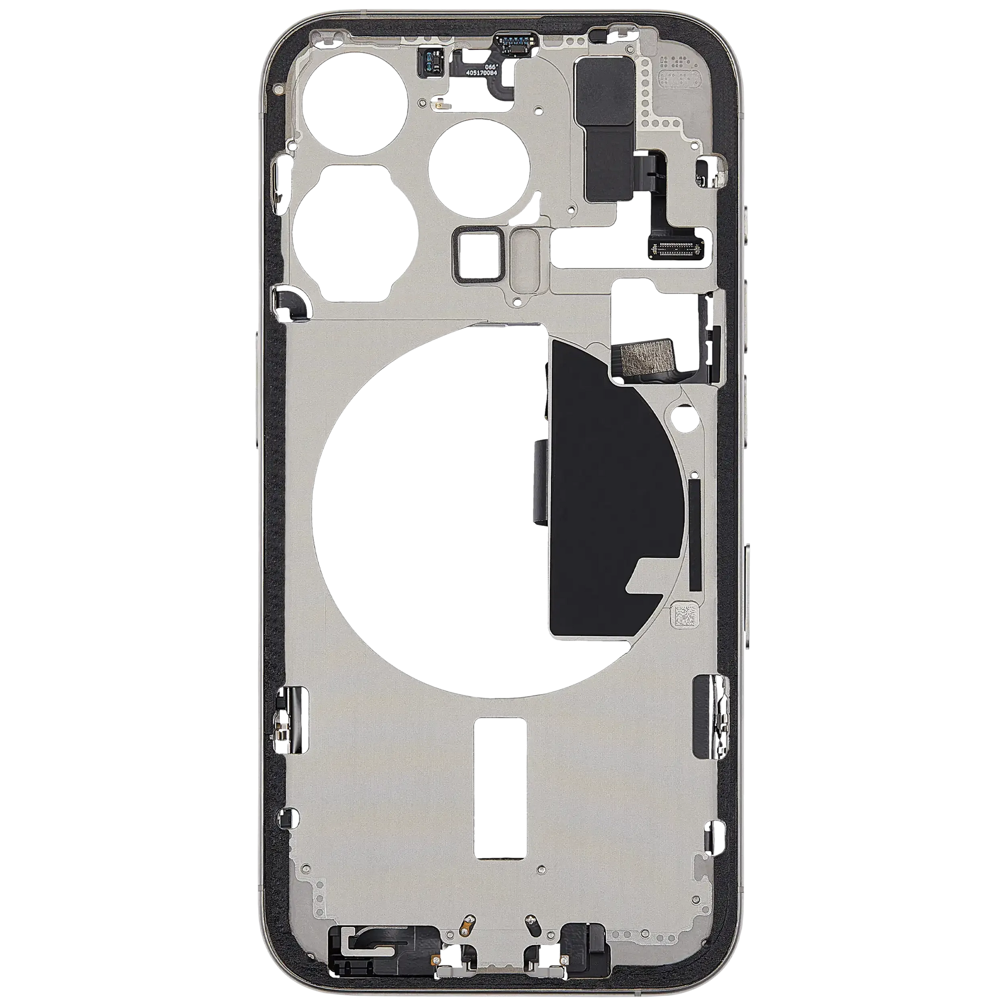 Mid-Frame Housing W/ Charging Port Flex & Small Parts For iPhone 15 Pro (EU / Global Version) (Pull) (White Titanium)