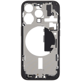 Mid-Frame Housing W/ Charging Port Flex & Small Parts For iPhone 15 Pro (EU / Global Version) (Pull) (Black Titanium)