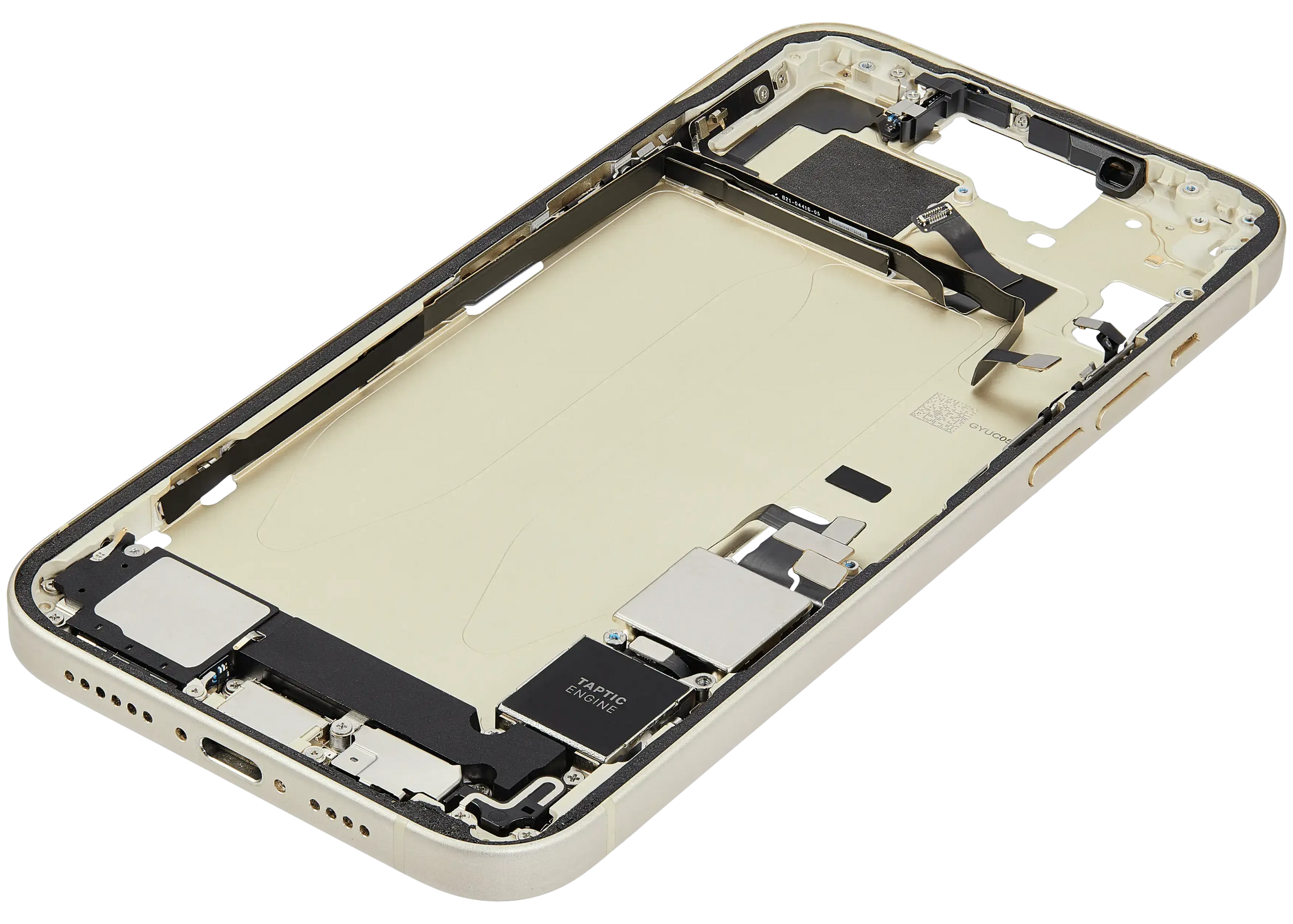 Mid-Frame Housing W/ Charging Port Flex & Small Parts For iPhone 15 Plus (US Version) (Pull) (Yellow)