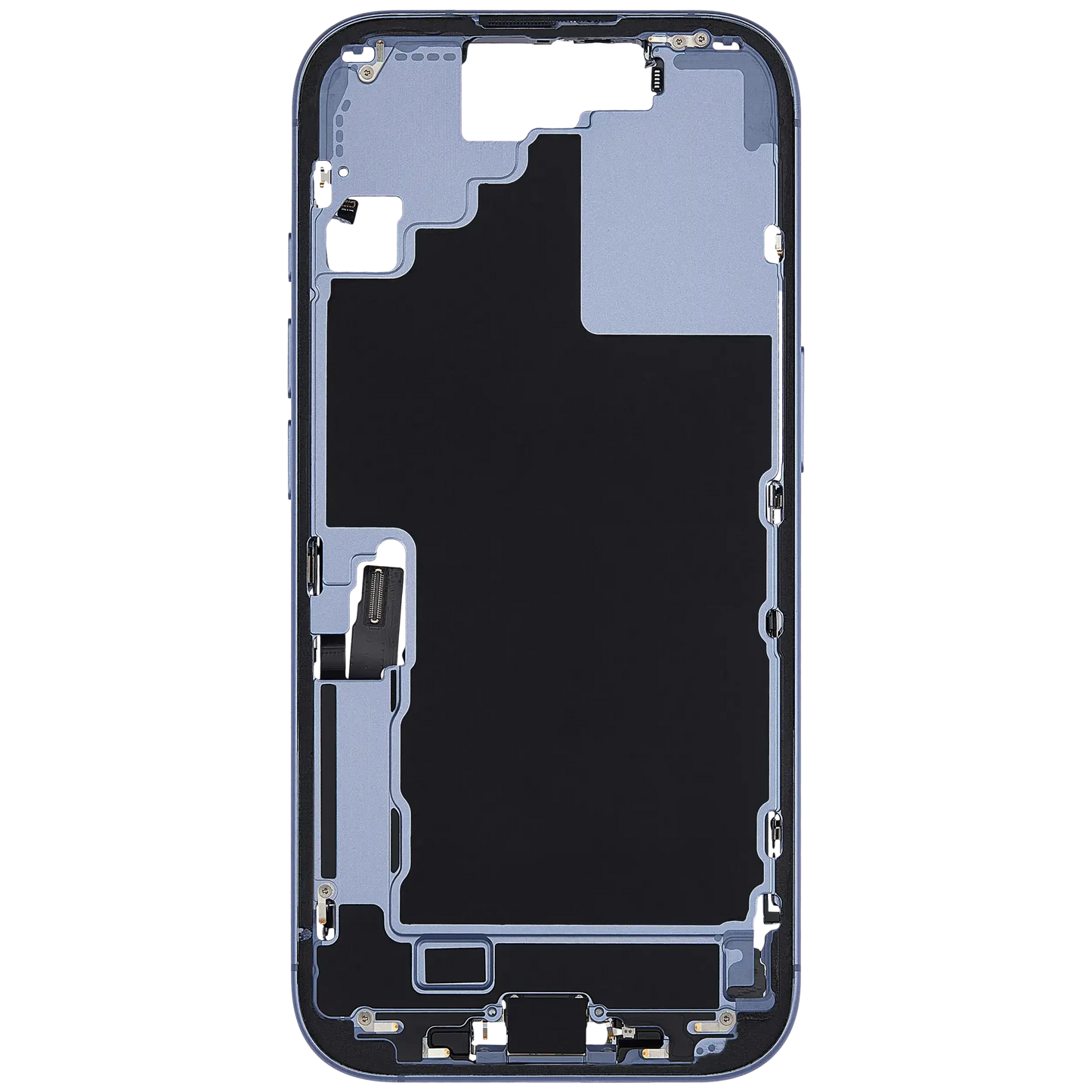 Mid-Frame Housing W/ Charging Port Flex & Small Parts For iPhone 17 (US Version) (Pull) (Mist Blue)