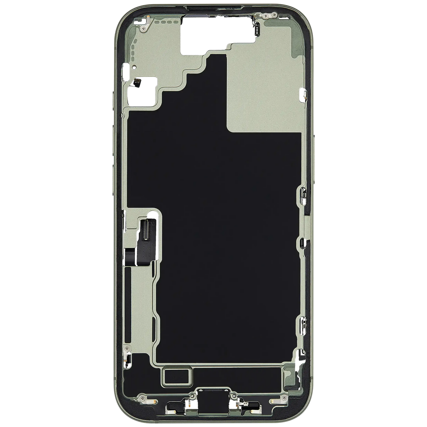 Mid-Frame Housing W/ Charging Port Flex & Small Parts For iPhone 17 (EU / Global Version) (Pull) (Sage)