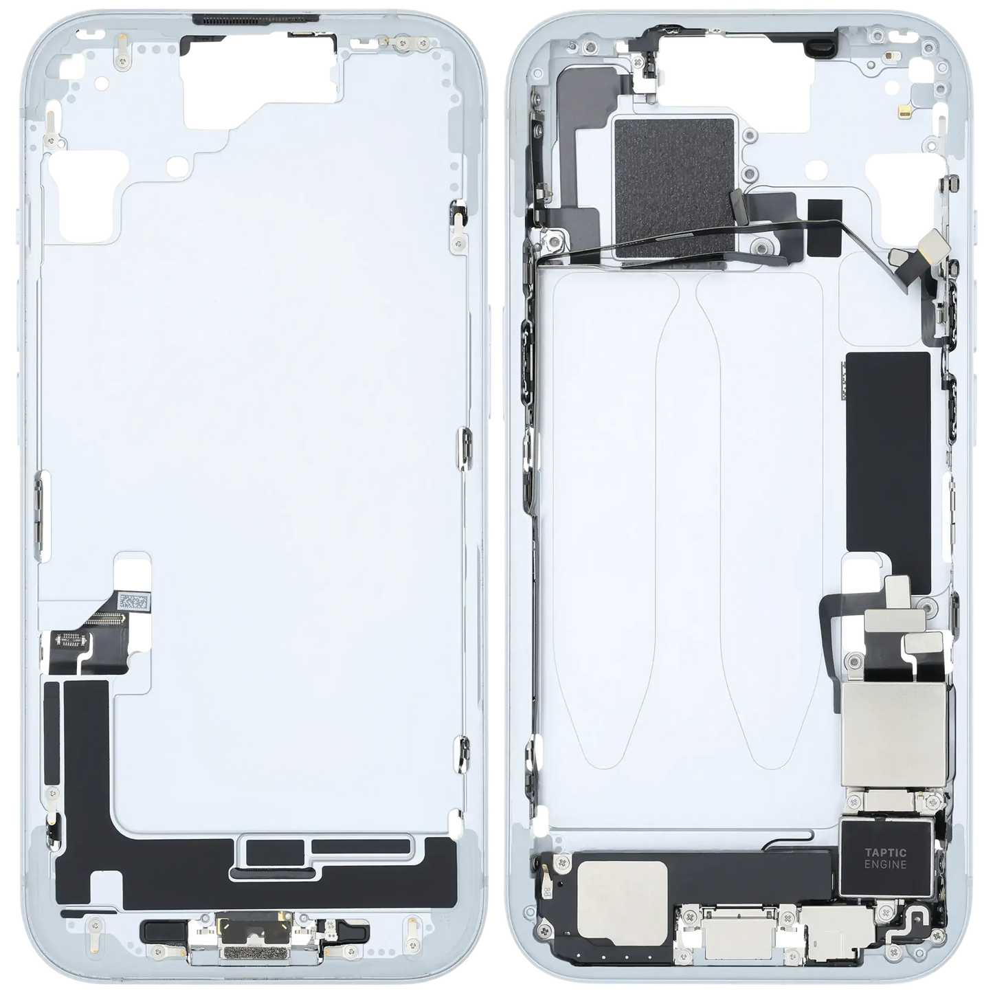 Mid-Frame Housing W/ Charging Port Flex & Small Parts For iPhone 15 (US Version) (Pull) (Blue)