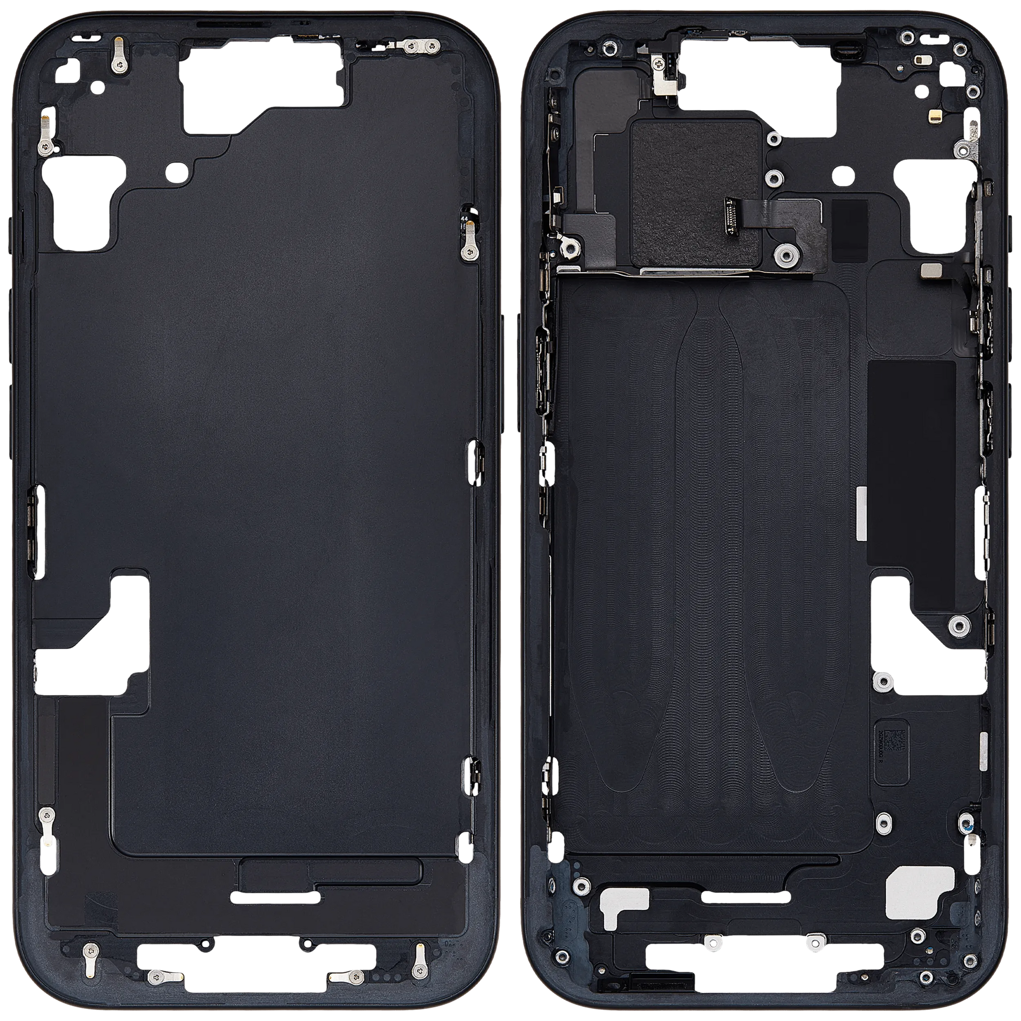 Mid-Frame Housing W/ Small Parts For iPhone 15 (EU / Global Version) (Pull) (Black)