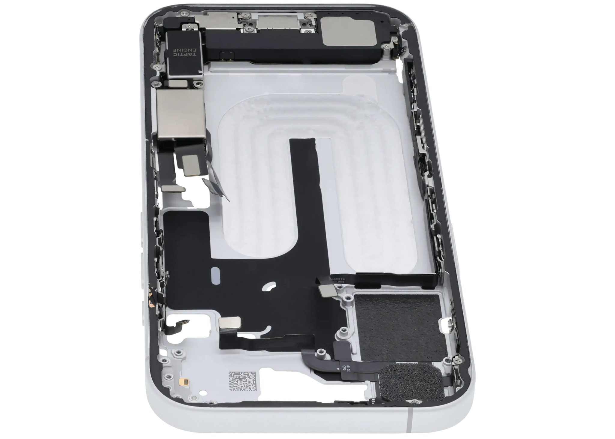 Mid-Frame Housing W/ Charging Port Flex & Small Parts For iPhone 16 (US Version) (Pull) (White)