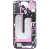 Mid-Frame Housing W/ Charging Port Flex & Small Parts For iPhone 16 Plus (EU / Global Version) (Pull) (Pink)
