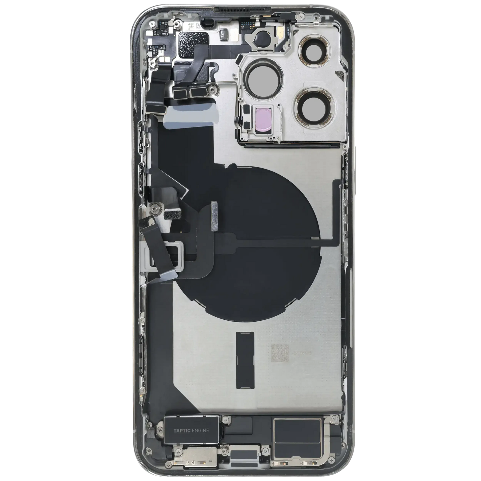 Back Housing W/ Charging Port Flex & Small Parts For iPhone 14 Pro Max (EU / Global Version) (Pull) (Silver)