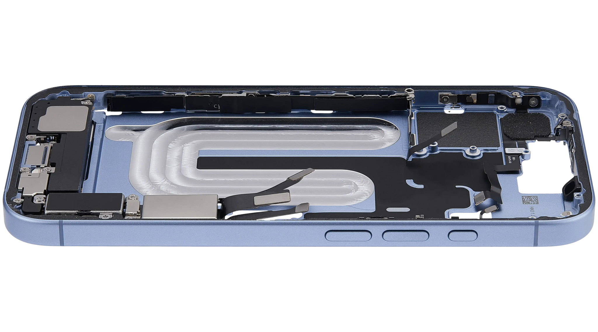Mid-Frame Housing W/ Charging Port Flex & Small Parts For iPhone 17 (US Version) (Pull) (Mist Blue)
