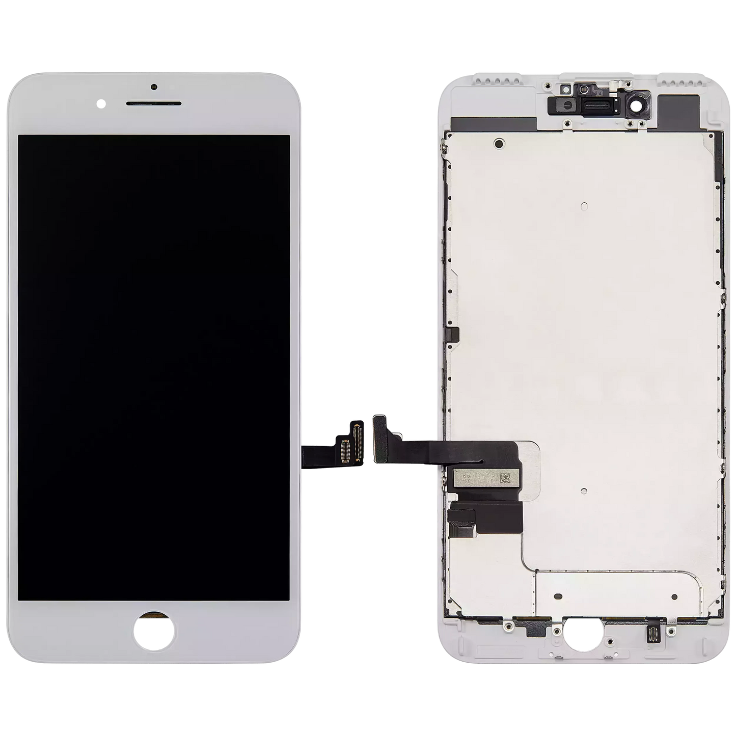 LCD Assembly With Steel Plate For iPhone 7 Plus (Refurbished: LG) (White)