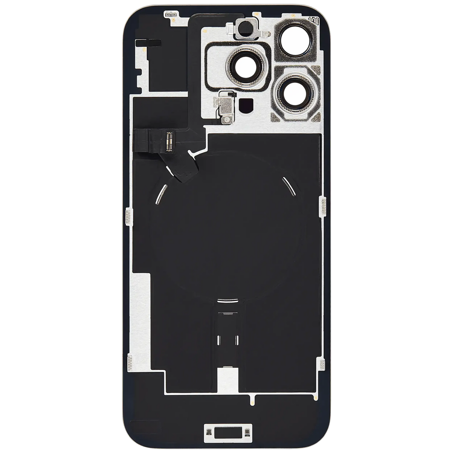 Back Glass w/ MagSafe Magnet & NFC & Flashlight Flex For iPhone 16 Pro Max (Pull) (Natural Titanium)