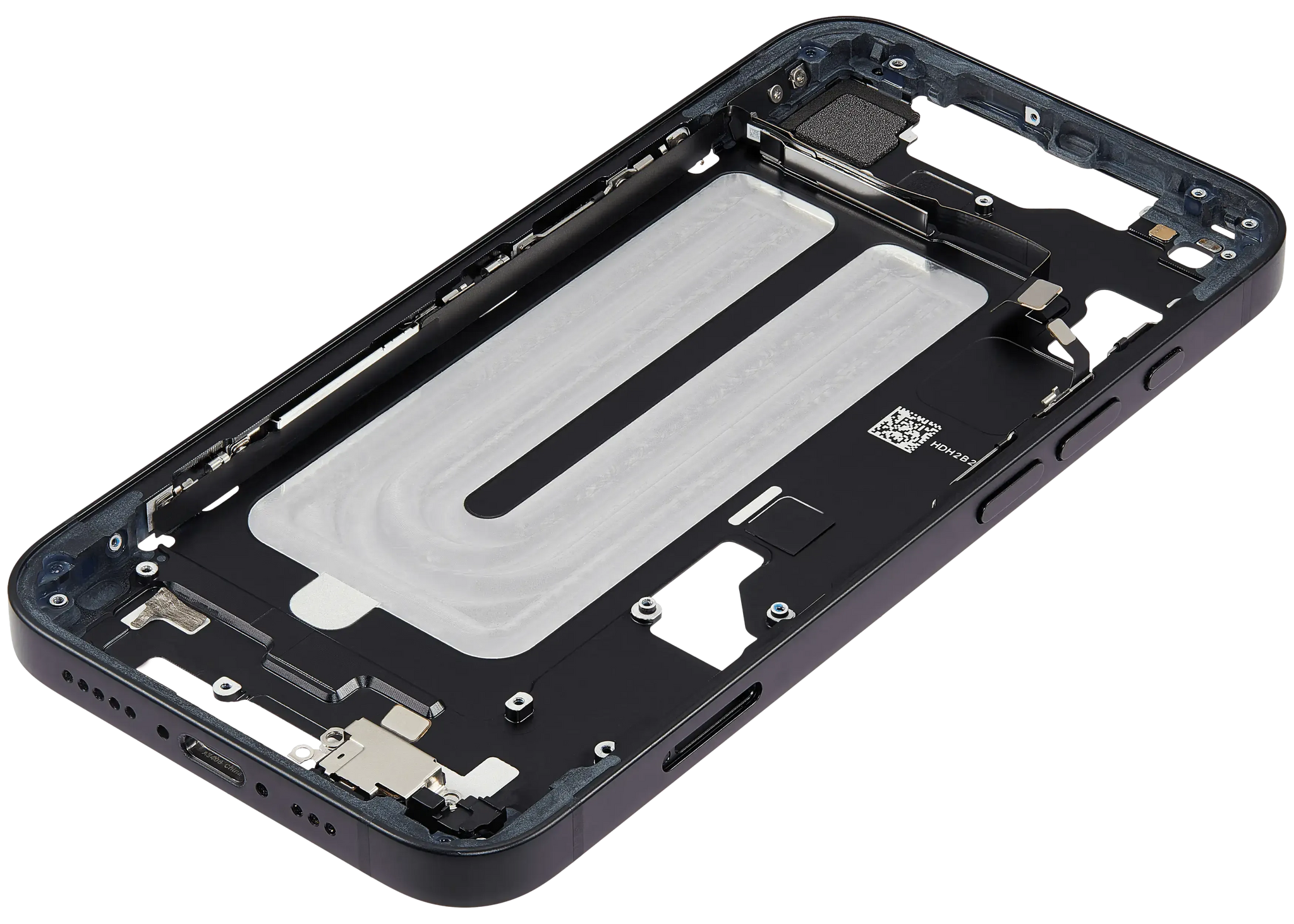 Mid-Frame Housing W/ Small Parts For iPhone 16e (EU / Global Version) (Pull) (Black)