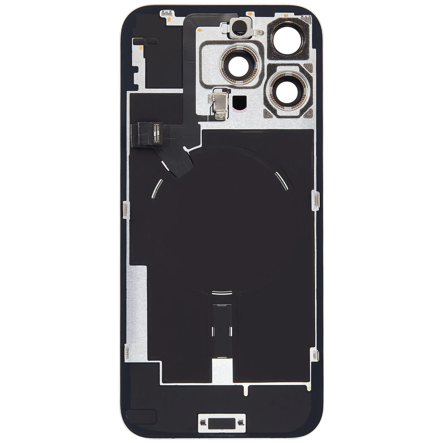 Back Glass w/ MagSafe Magnet & NFC & Flashlight Flex For iPhone 16 Pro Max (Pull) (White Titanium)