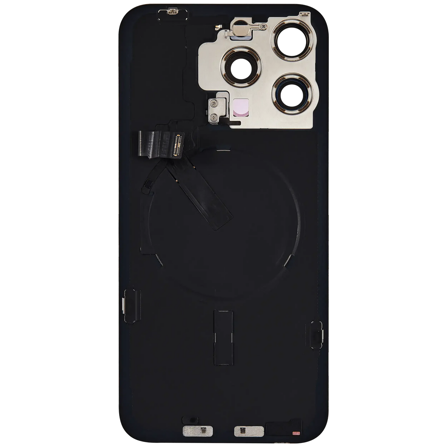 Back Glass w/ MagSafe Magnet & NFC & Flashlight Flex For iPhone 15 Pro Max (Pull) (Natural Titanium)