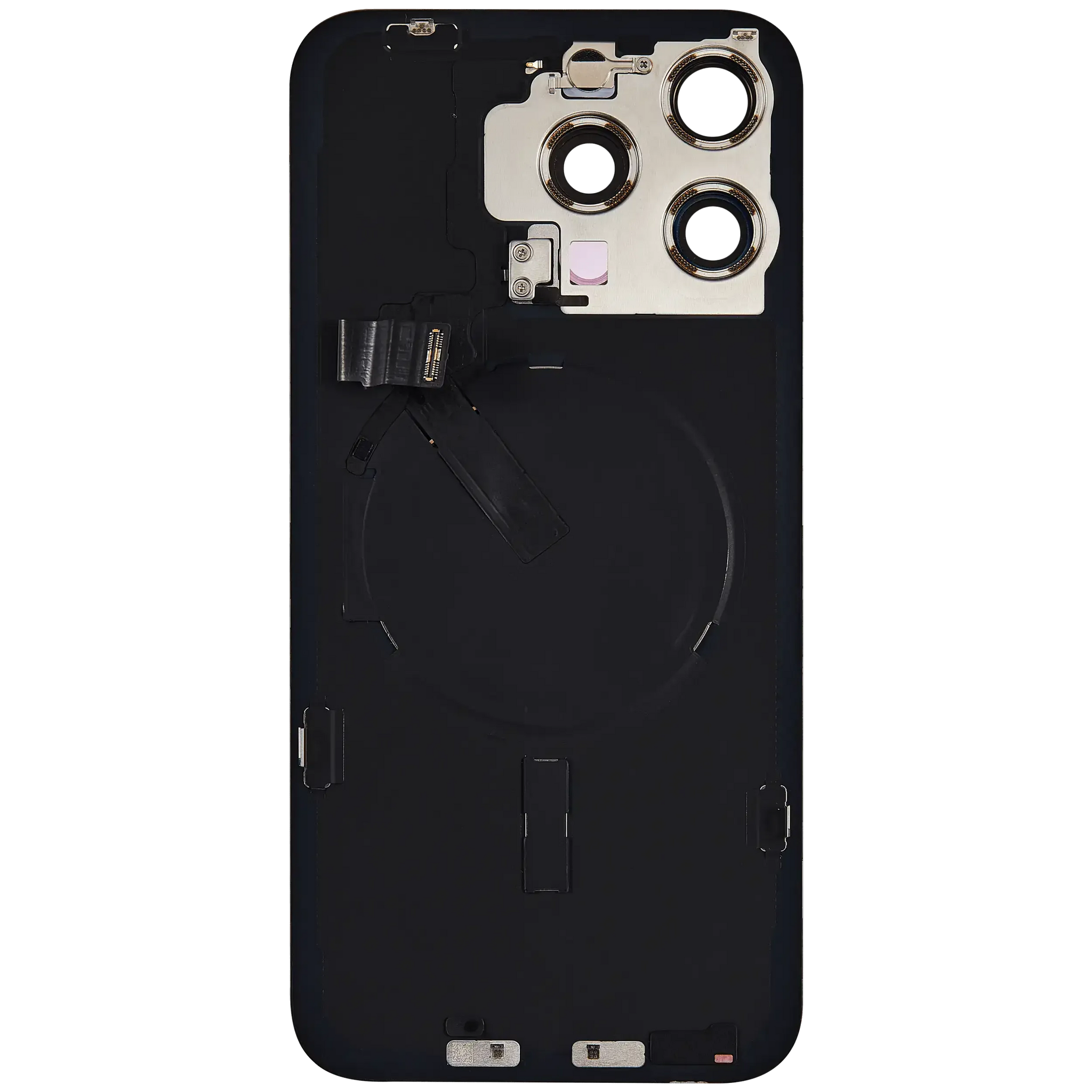 Back Glass w/ MagSafe Magnet & NFC & Flashlight Flex For iPhone 15 Pro Max (Pull) (Natural Titanium)