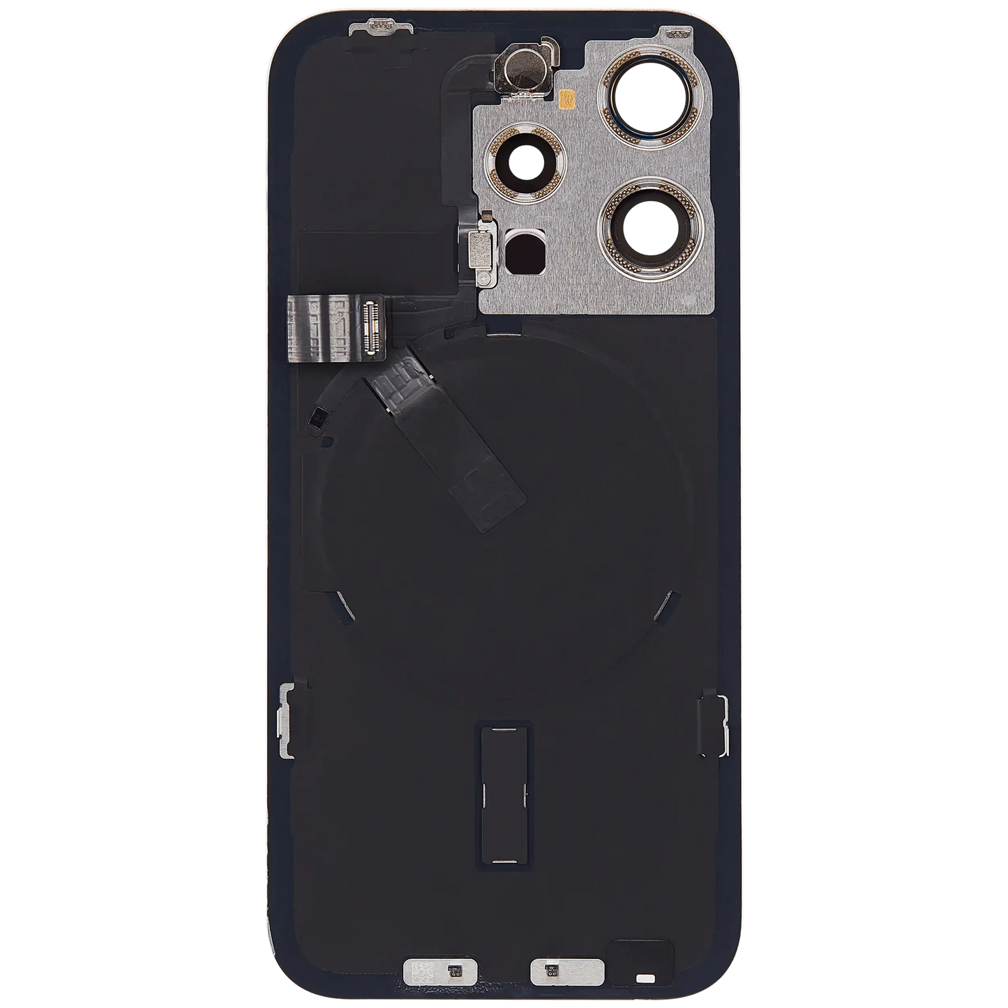 Back Glass w/ MagSafe Magnet & NFC & Flashlight Flex For iPhone 15 Pro (Pull) (White Titanium)