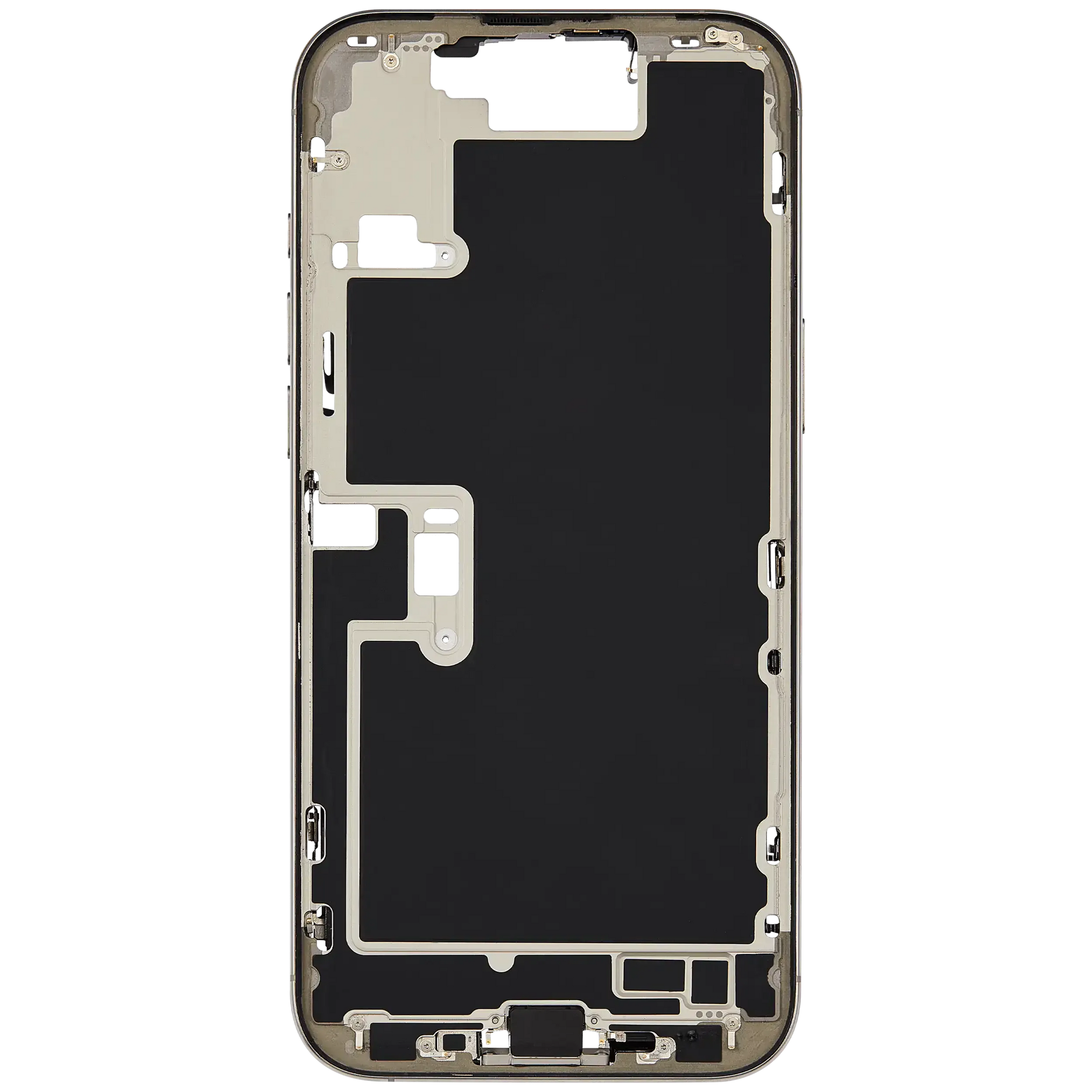 Mid-Frame Housing W/ Charging Port Flex & Small Parts For iPhone 16 Pro Max (EU / Global Version) (Pull) (Natural Titanium)