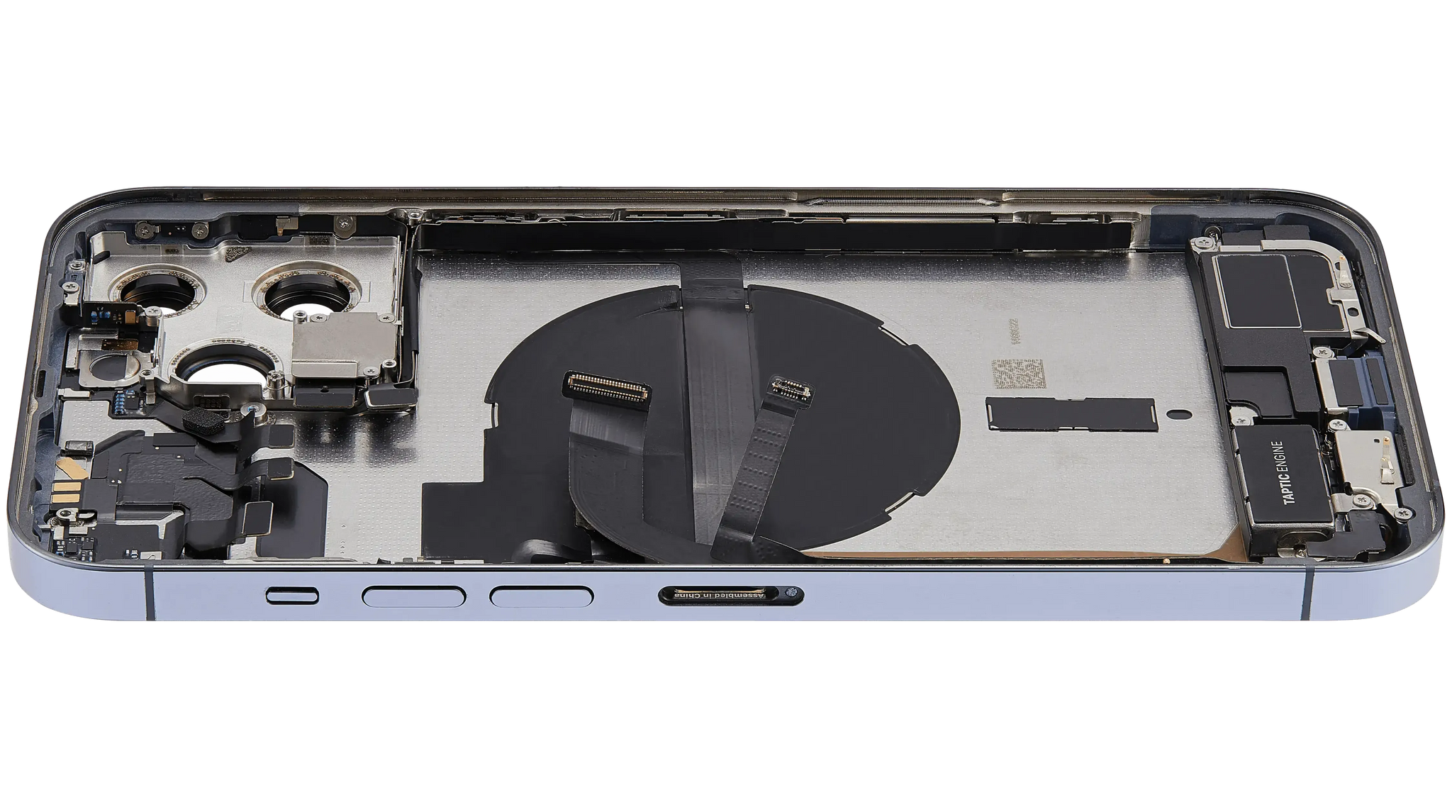 Back Housing W/ Charging Port Flex & Small Parts For iPhone 13 Pro Max (US Version) (Used OEM) (Pull) (Sierra Blue)