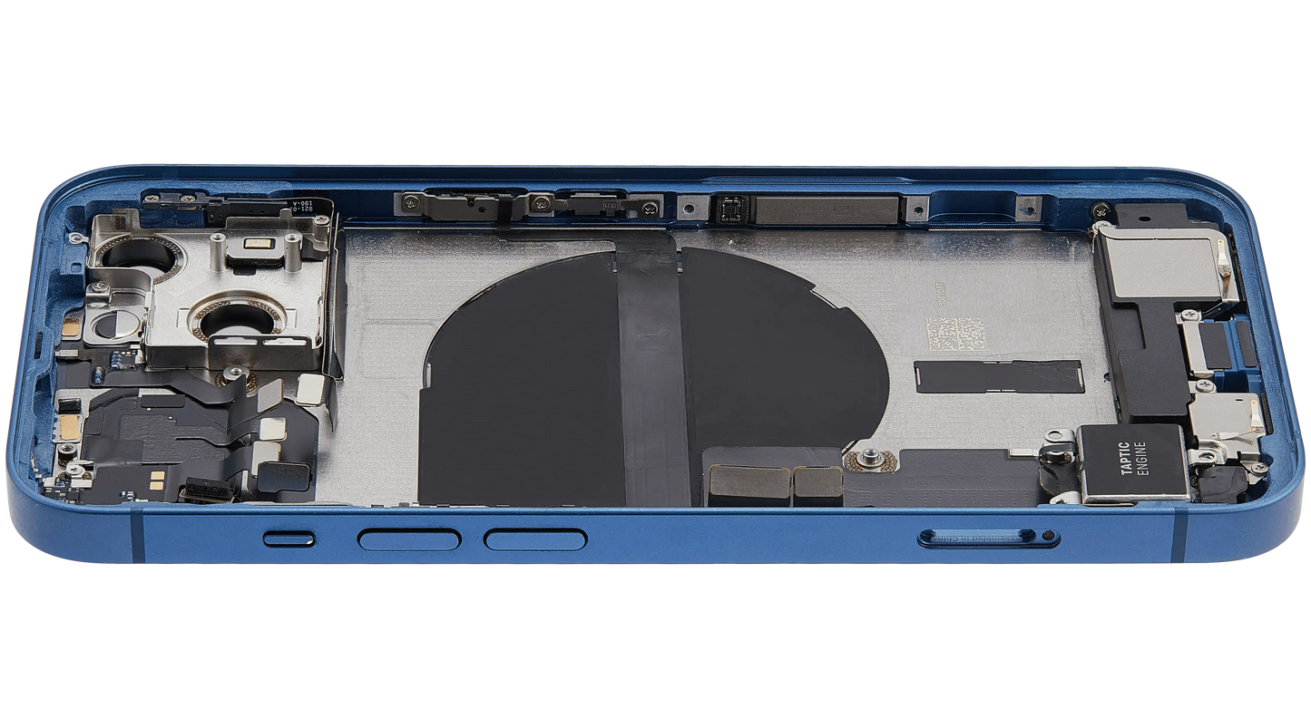 Back Housing W/ Charging Port Flex & Small Parts For iPhone 13 (US Version) (Used OEM) (Pull) (Blue)