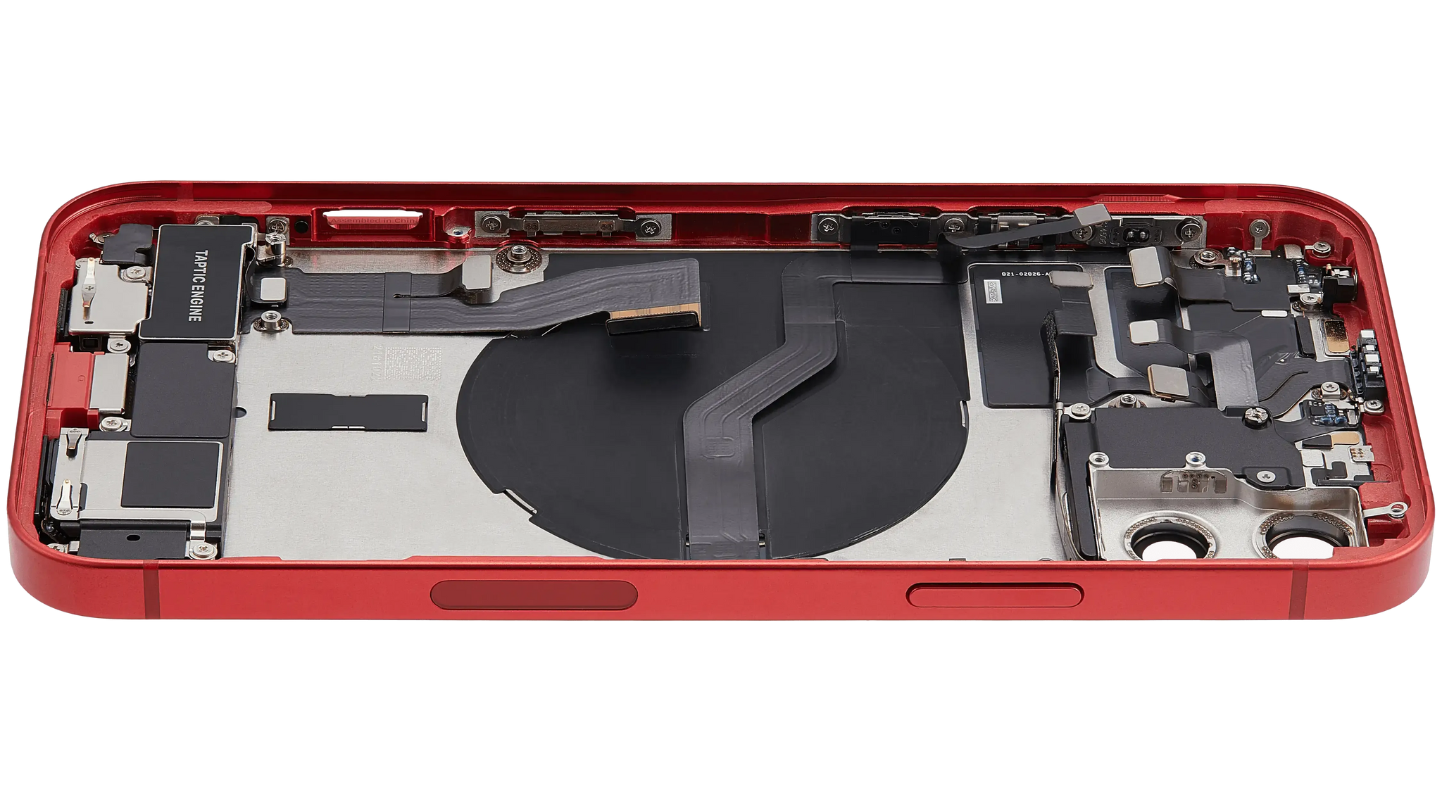 Back Housing W/ Charging Port Flex & Small Parts For iPhone 12 (US Version) (Used OEM) (Pull) (Red)