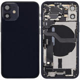 Back Housing W/ Charging Port Flex & Small Parts For iPhone 12 Mini (US Version) (Pull) (Black)