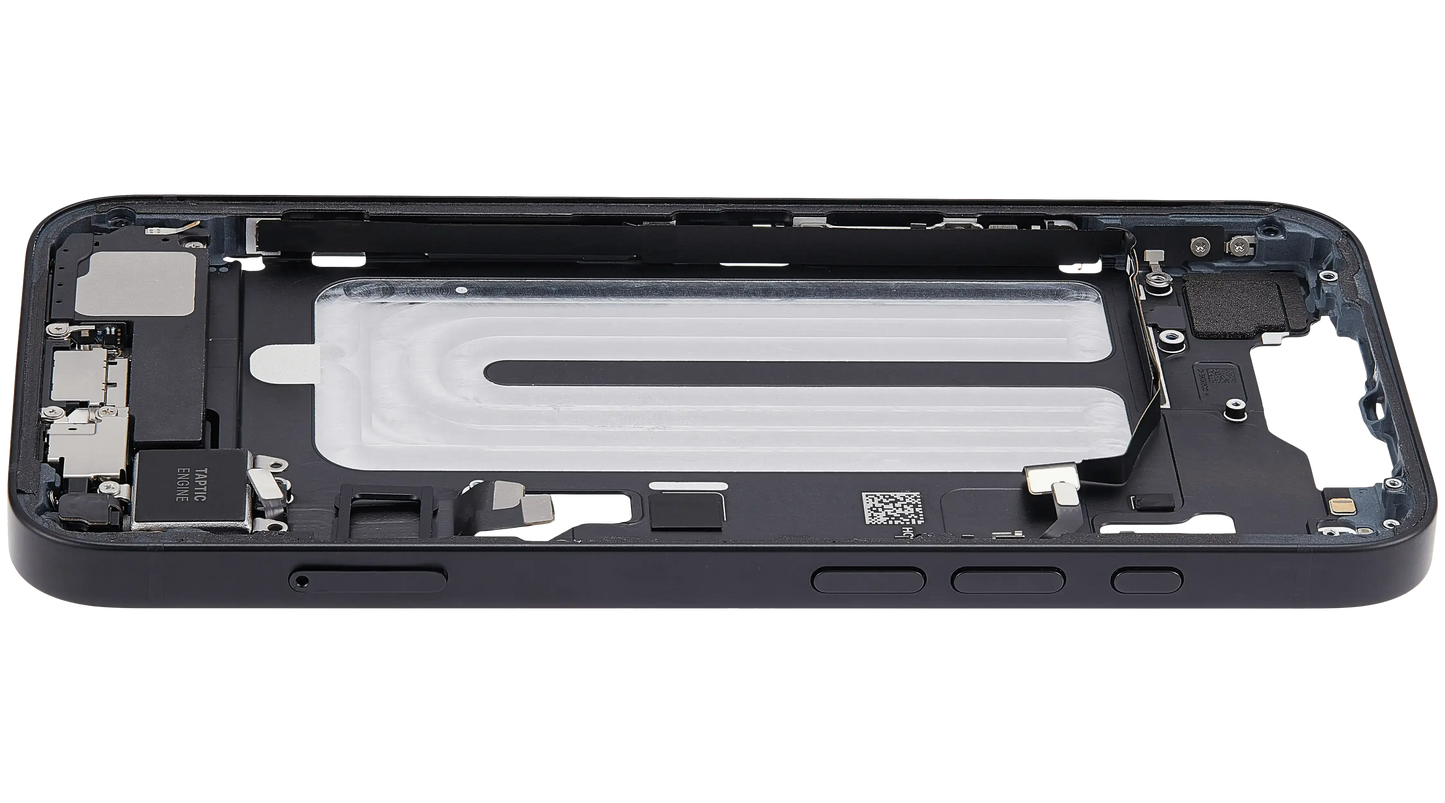 Mid-Frame Housing W/ Charging Port Flex & Small Parts For iPhone 16e (EU / Global Version) (Pull) (Black)