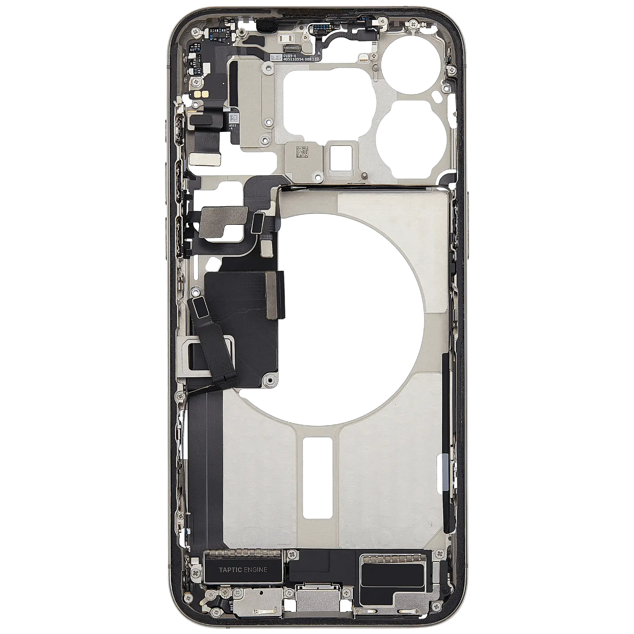 Mid-Frame Housing W/ Charging Port Flex & Small Parts For iPhone 15 Pro Max (EU / Global Version) (Pull) (Natural Titanium)