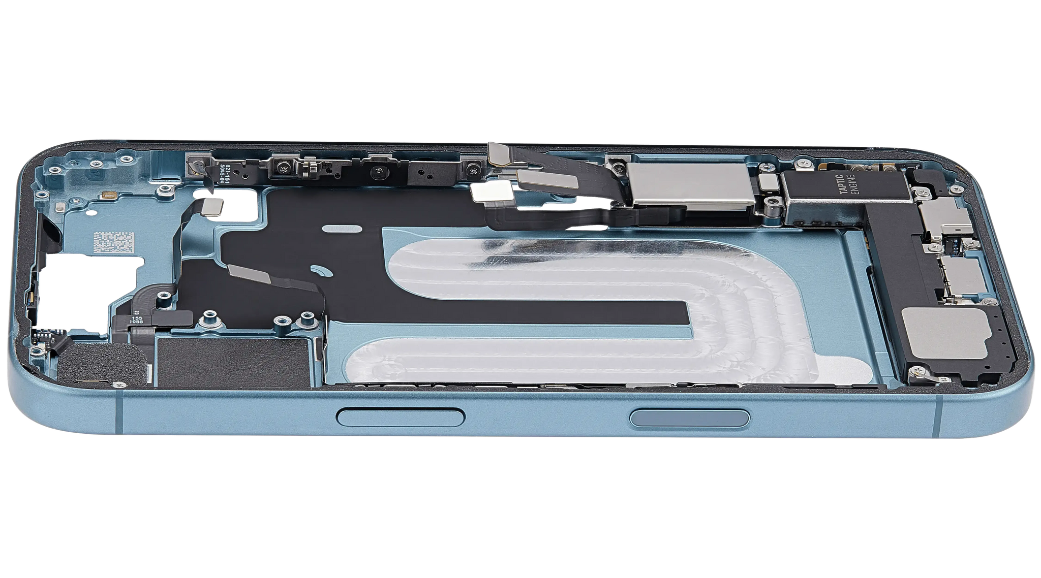 Mid-Frame Housing W/ Charging Port Flex & Small Parts For iPhone 16 (US Version) (Pull) (Teal)