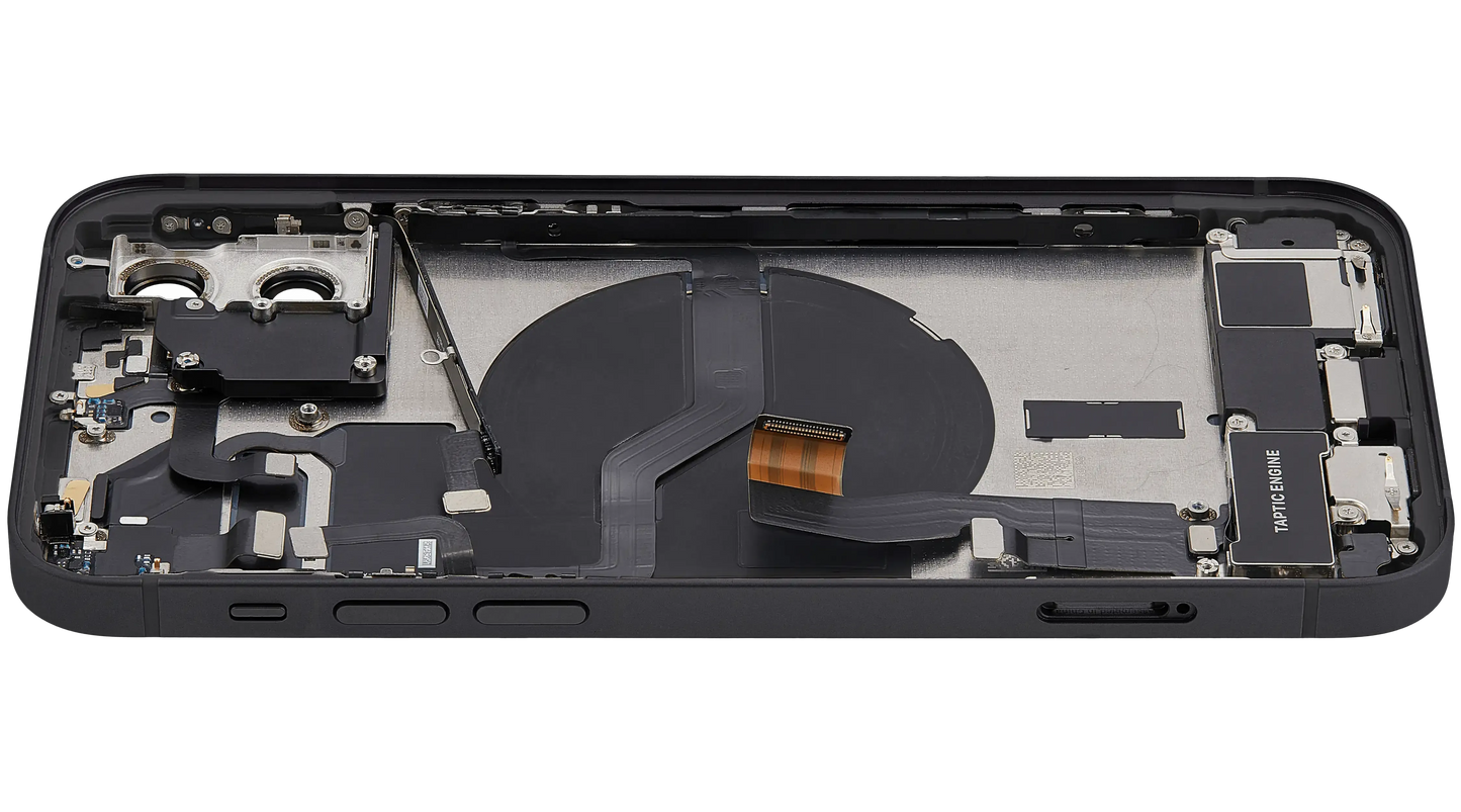 Back Housing W/ Charging Port Flex & Small Parts For iPhone 12 (EU / Global Version) (Used OEM) (Pull) (Black)