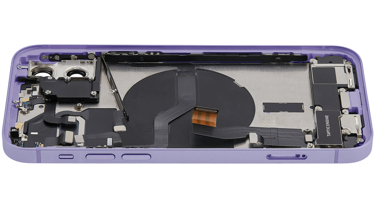 Back Housing W/ Charging Port Flex & Small Parts For iPhone 12 (EU / Global Version) (Used OEM) (Pull) (Purple)