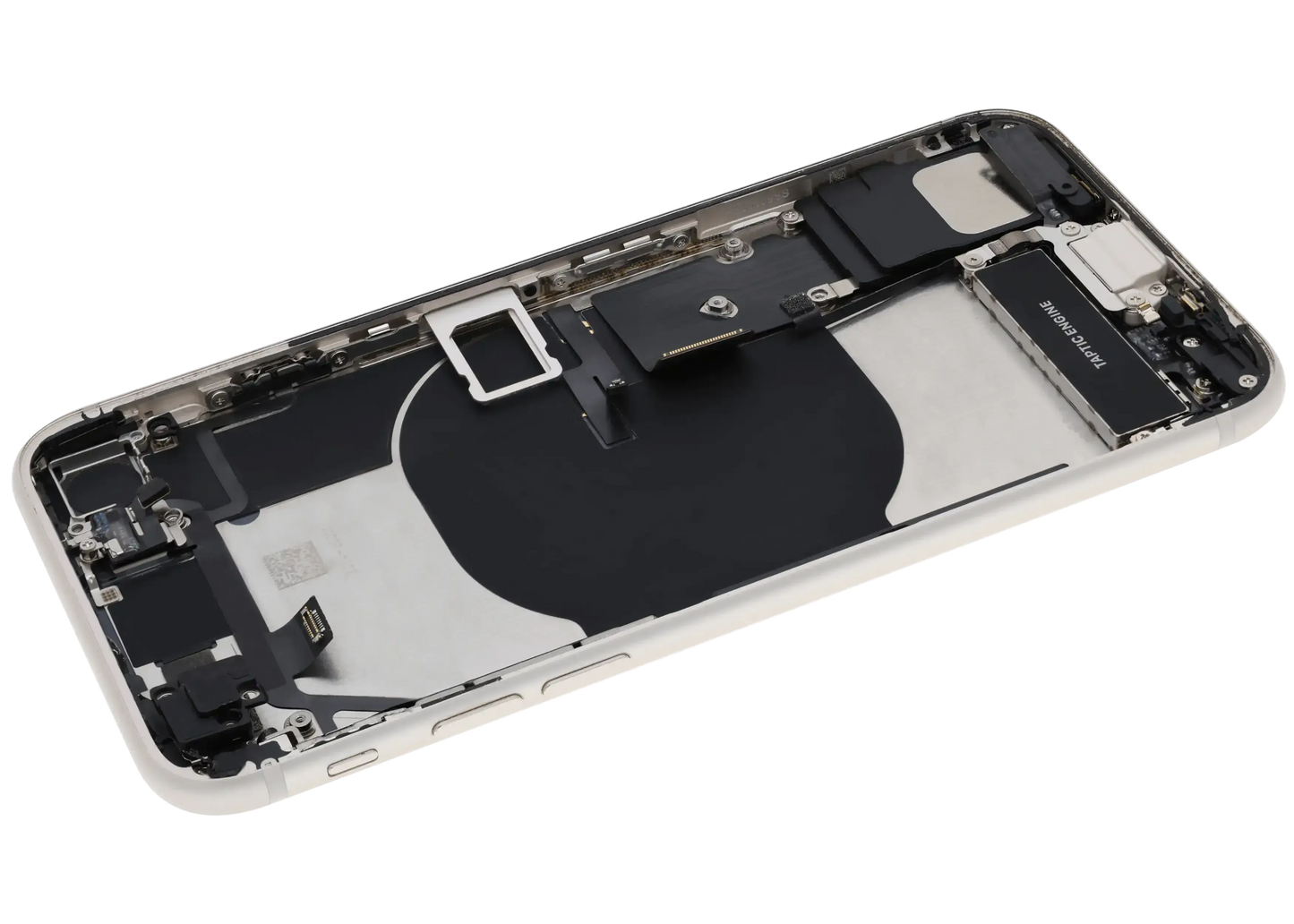 Back Housing W/ Charging Port Flex and Small Components Pre-Installed For iPhone SE (2022) (Used OEM) (Pull) (Starlight)