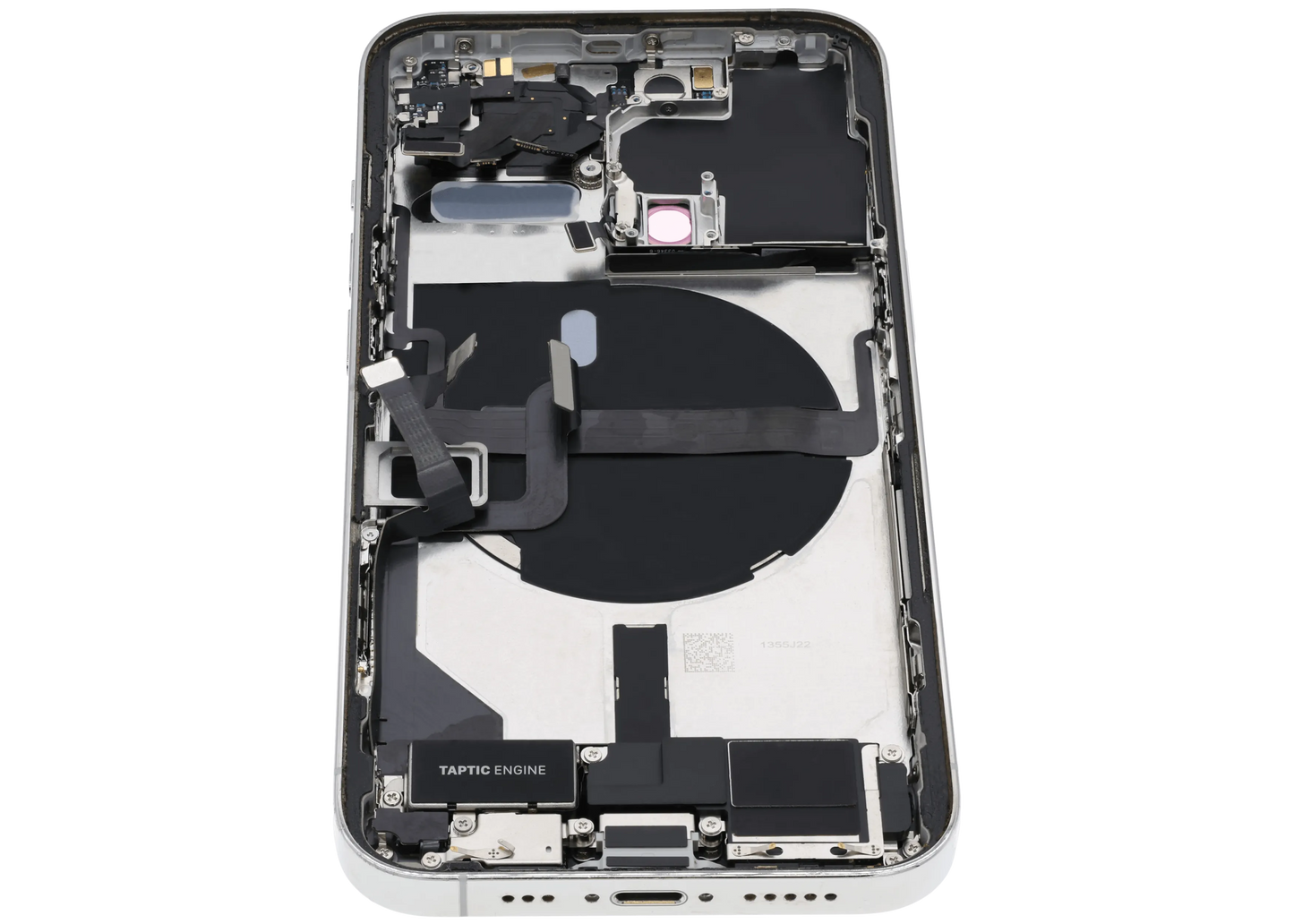 Back Housing W/ Charging Port Flex & Small Parts For iPhone 13 Pro (US Version) (Used OEM) (Pull) (Silver)